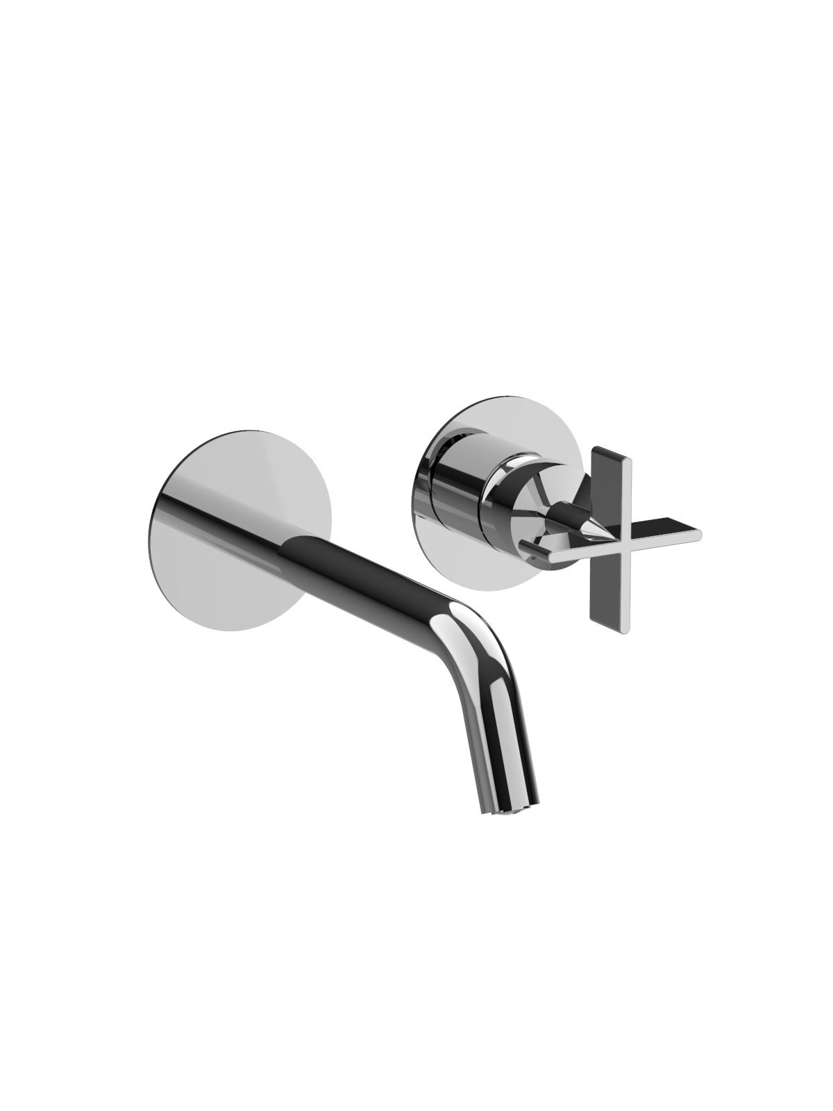 External parts: built-in washbasin mixer no waste, brass plates