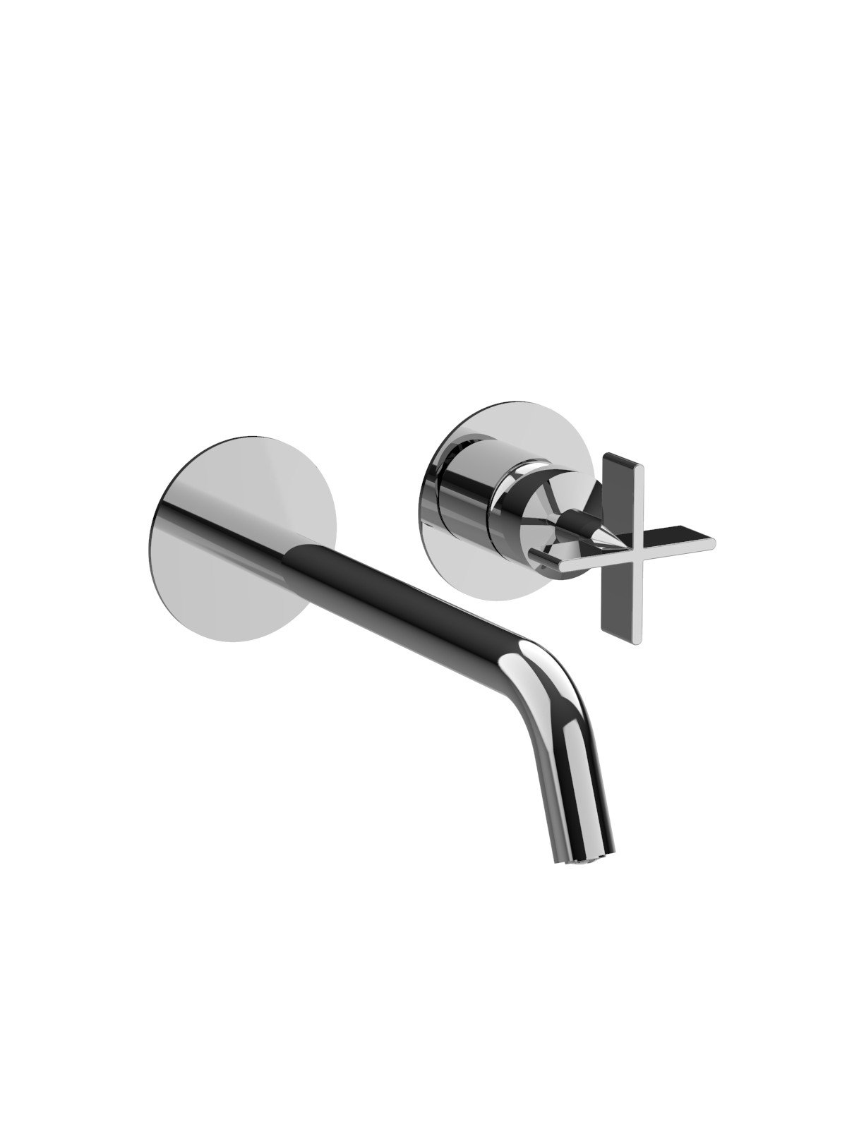 External parts: built-in washbasin mixer no waste, brass plates