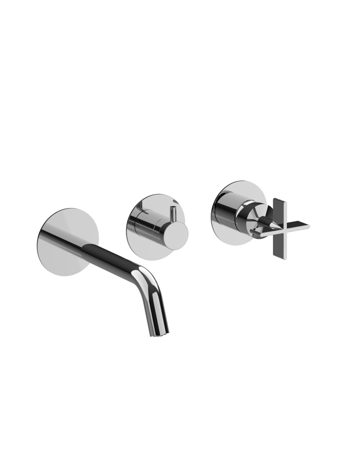 External set for built-in bath mixer with 3-way ceramic discs di