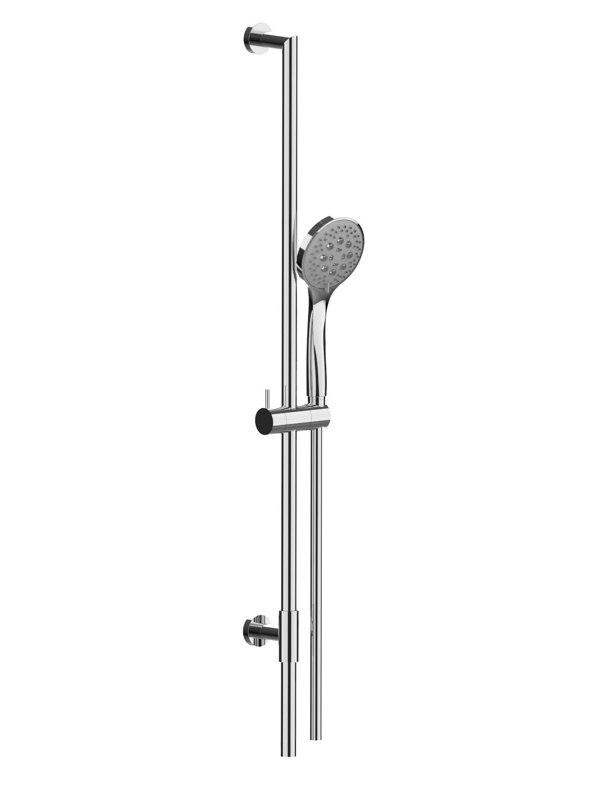 Sliding rail with handshower, 150 cm double clamp flexible hose