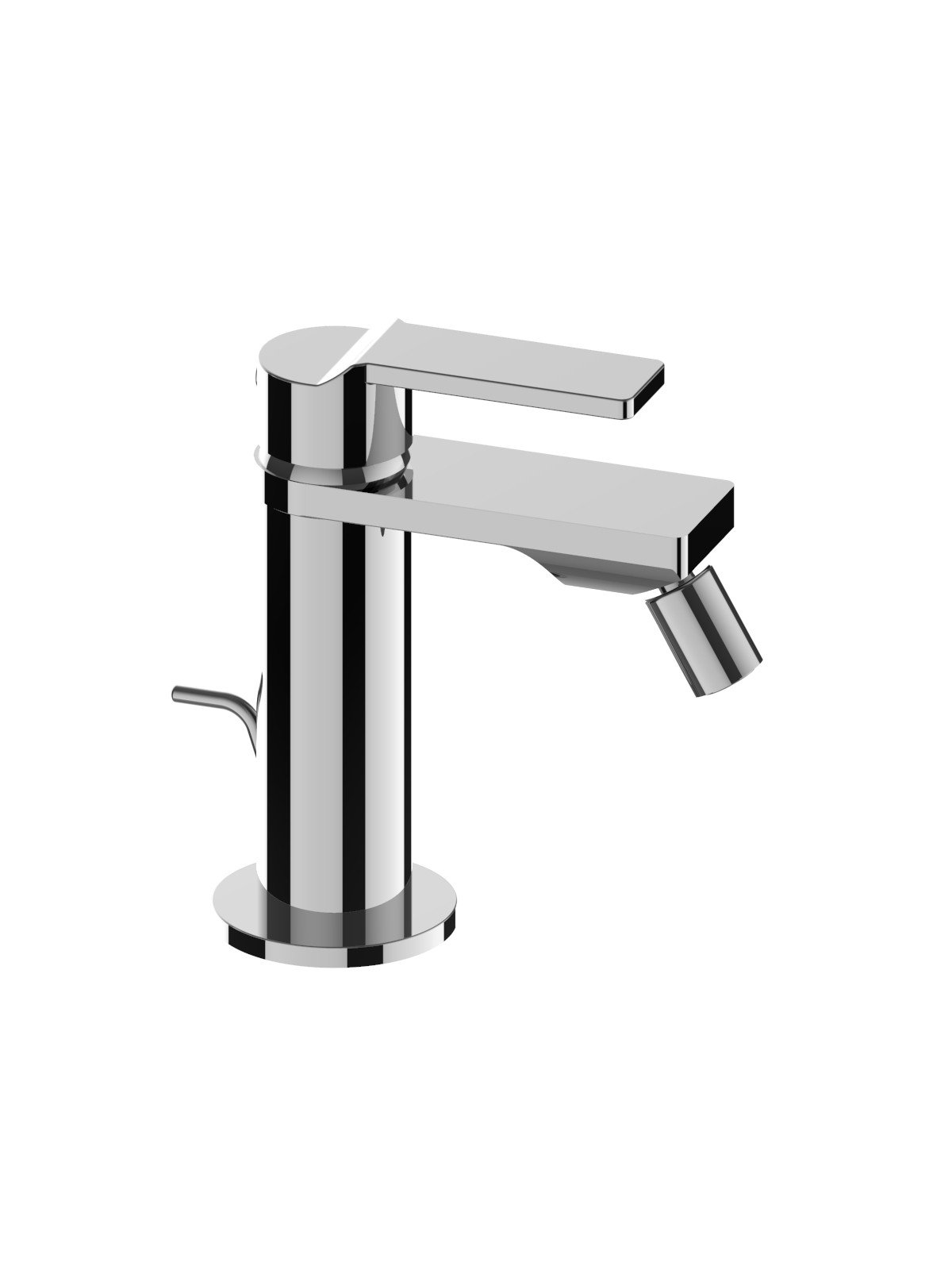 Single-lever bidet mixer with 1-1/4p pop-up waste