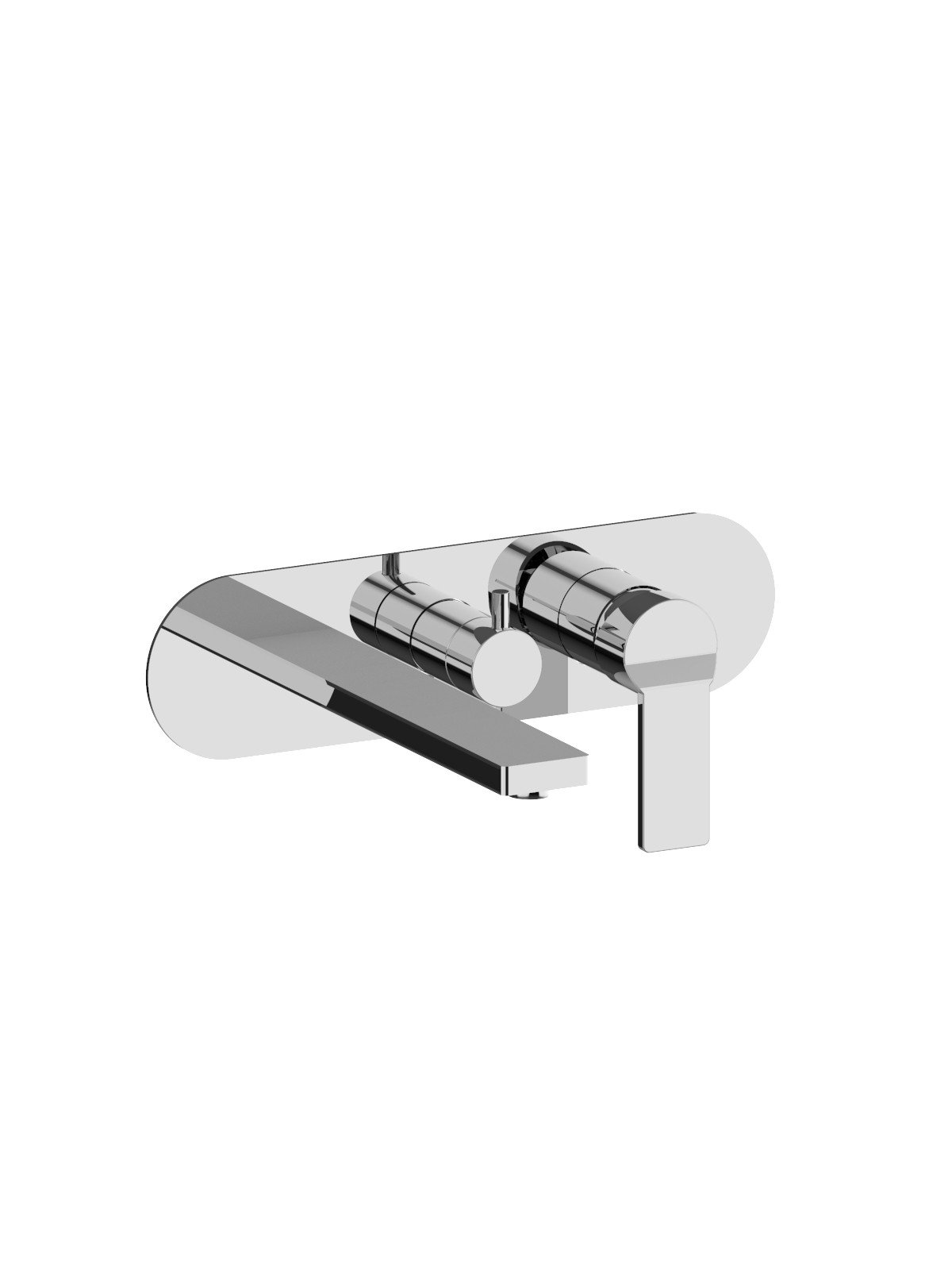External set for built-in bath mixer with 3-way