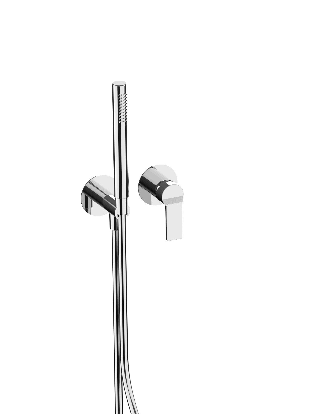 External part single lever mixer with handshower