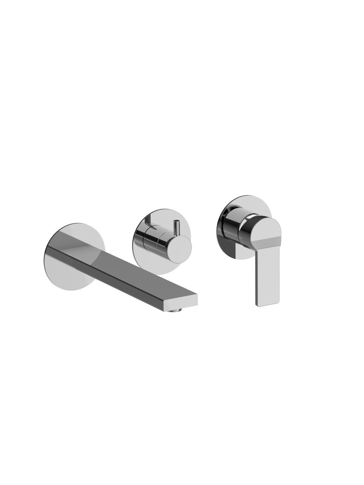 External set for built-in bath mixer with 3-way ceramic discs di