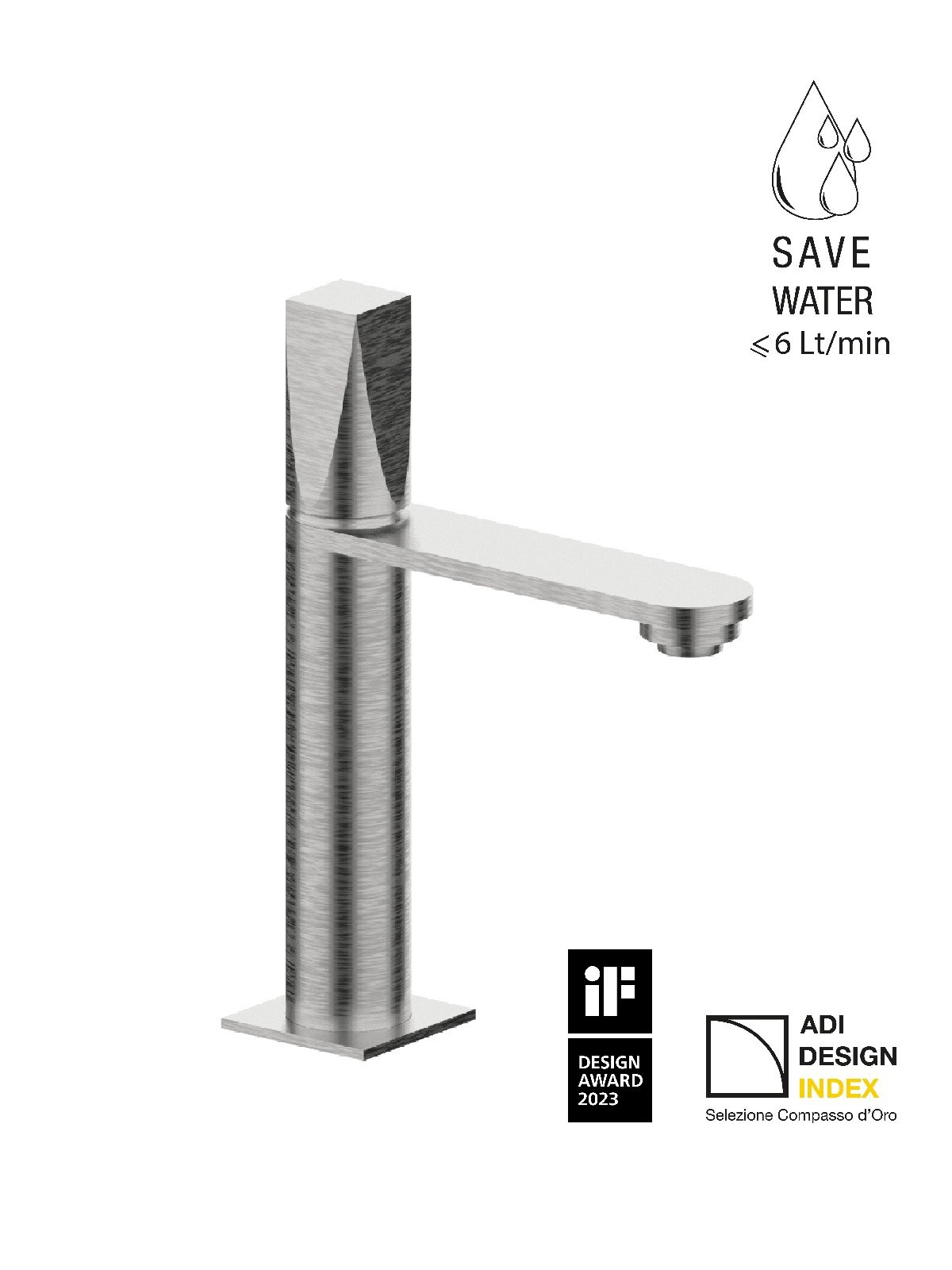 Single-lever washbasin mixer without pop-up waste+