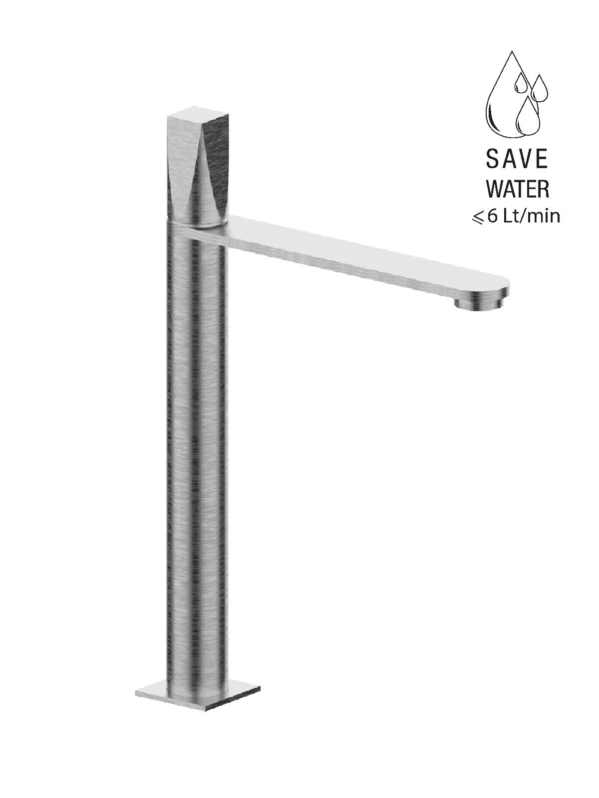 High version single-lever washbasin mixer without waste