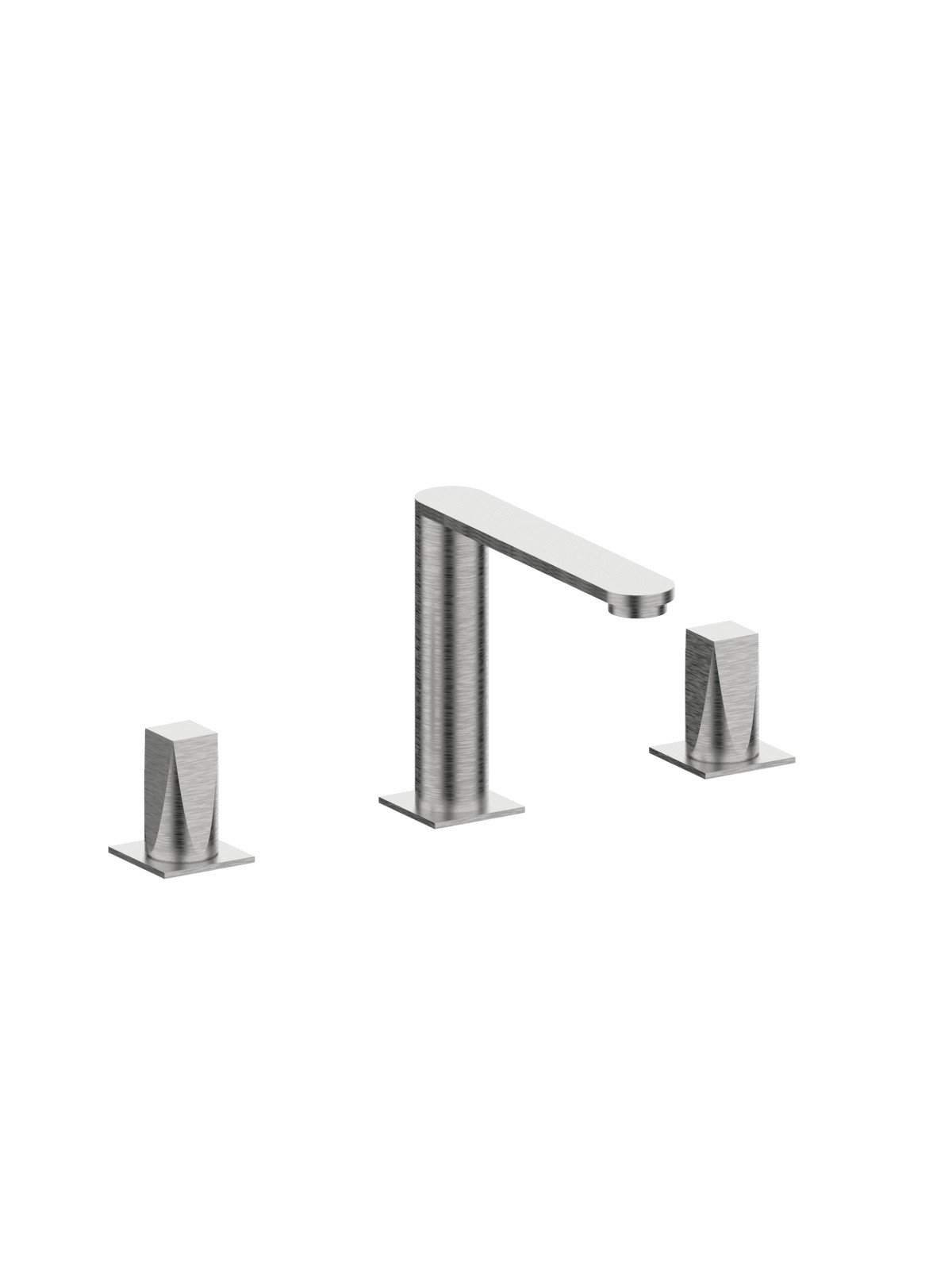 3-hole washbasin mixer with fixed spout without pop-up waste