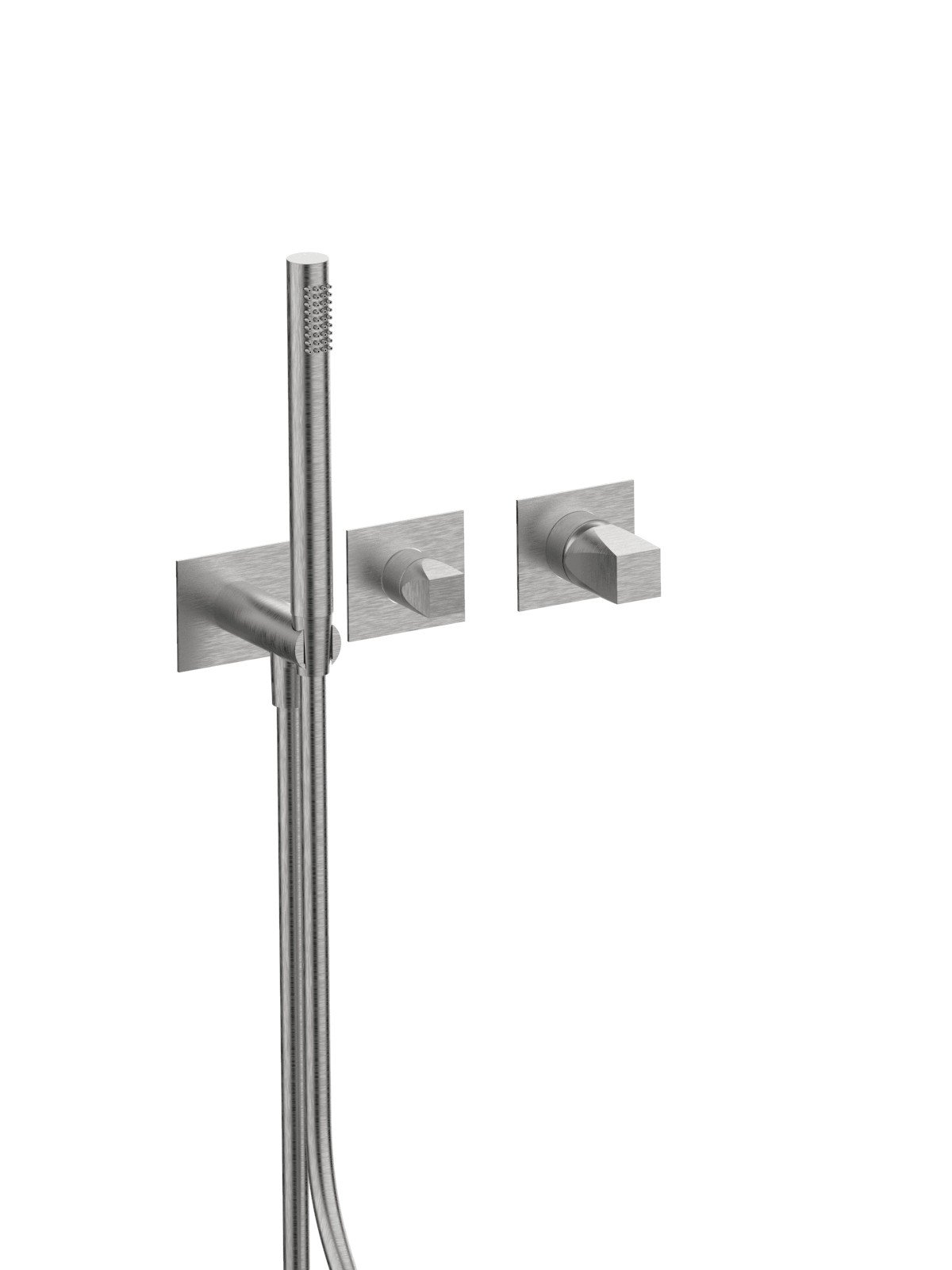 External set for built-in bath mixer with 3-way ceramic discs di