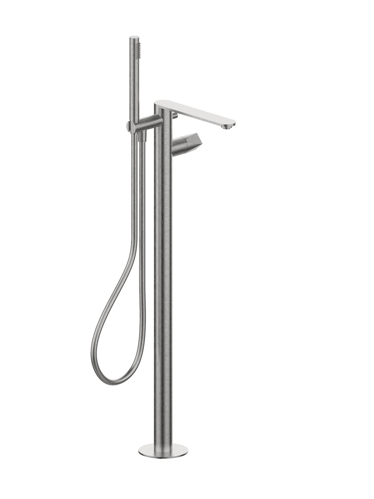 External visible components free standing bath mixer