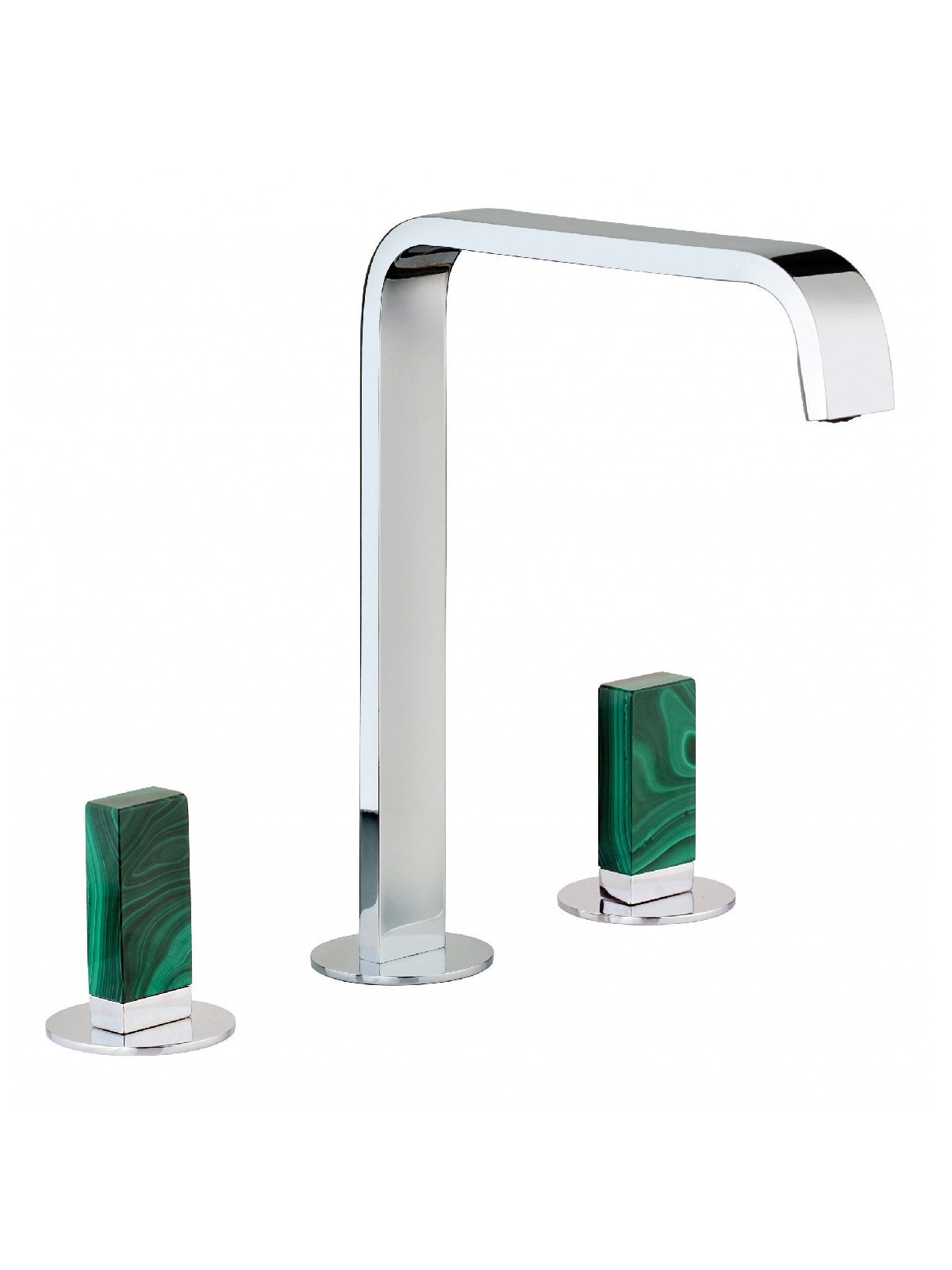 3-hole washbasin mixer with fixed spout without pop-up waste