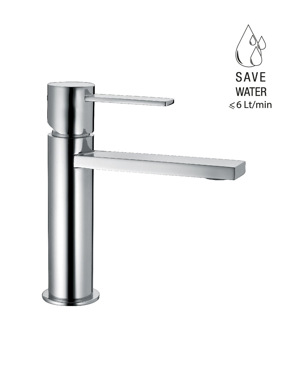 Single-lever washbasin mixer without pop-up waste