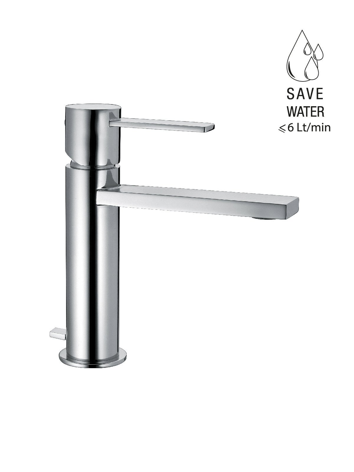 Single-lever washbasin mixer with pop-up waste