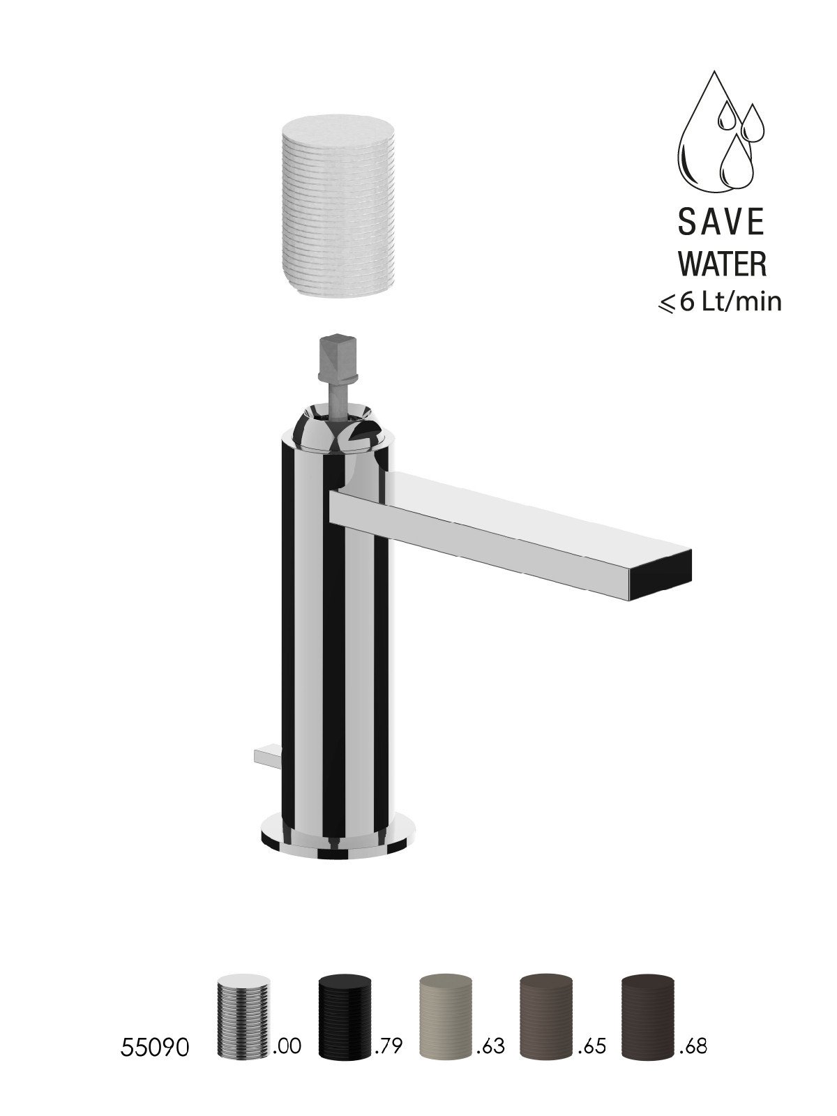 Single-lever washbasin mixer with 1-1/4pop-up waste