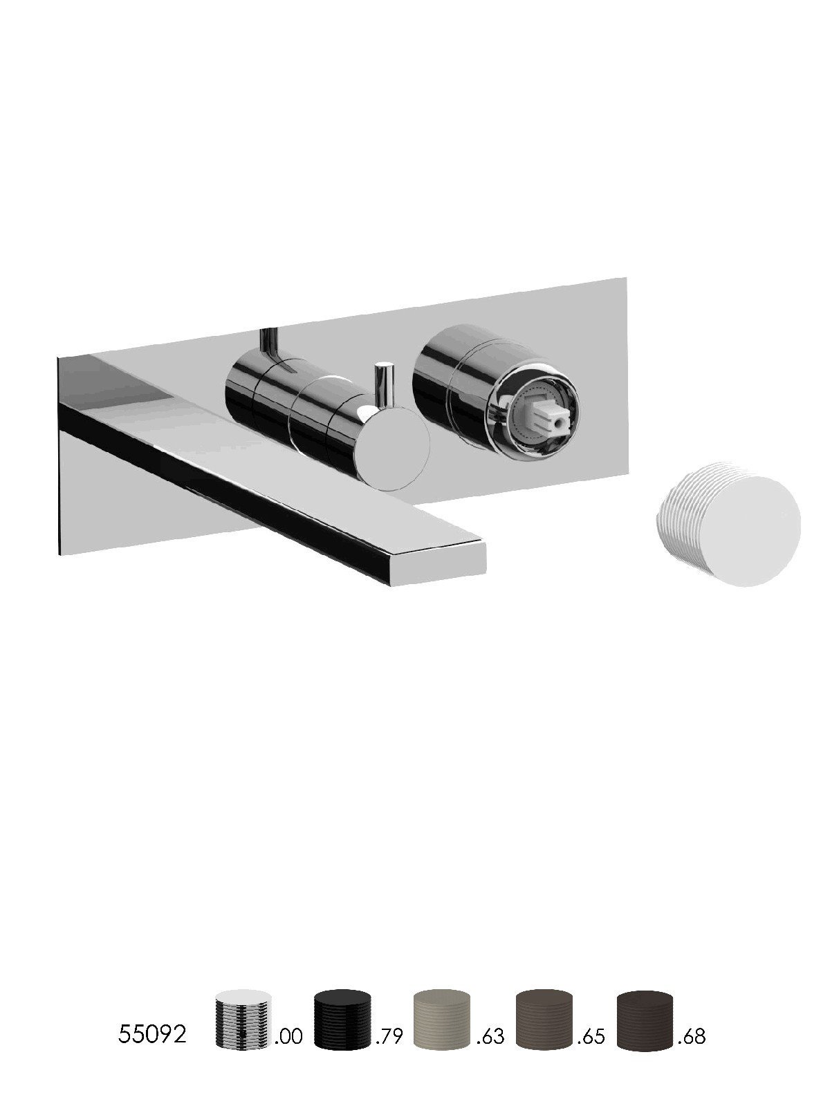 External set for built-in bath mixer with 2-way ceramic discs di