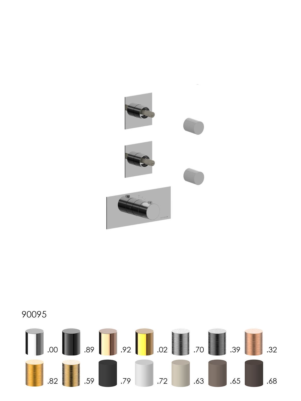 External components 2-way thermostatic built-in shower manifold