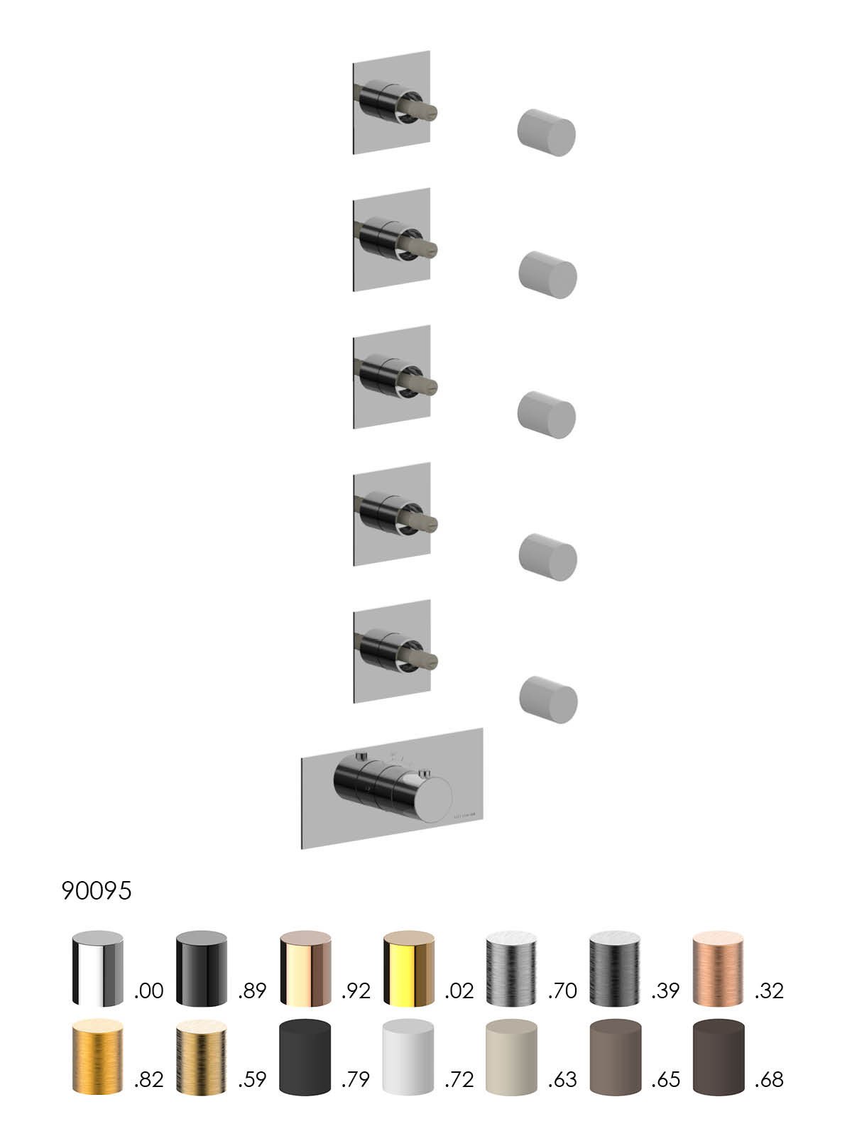External components 5-way thermostatic built-in shower manifold