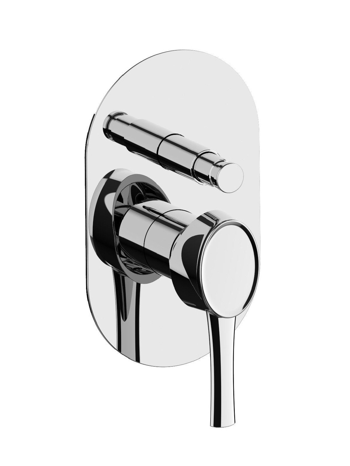 Complete built-in single-lever mixer with automatic diverter