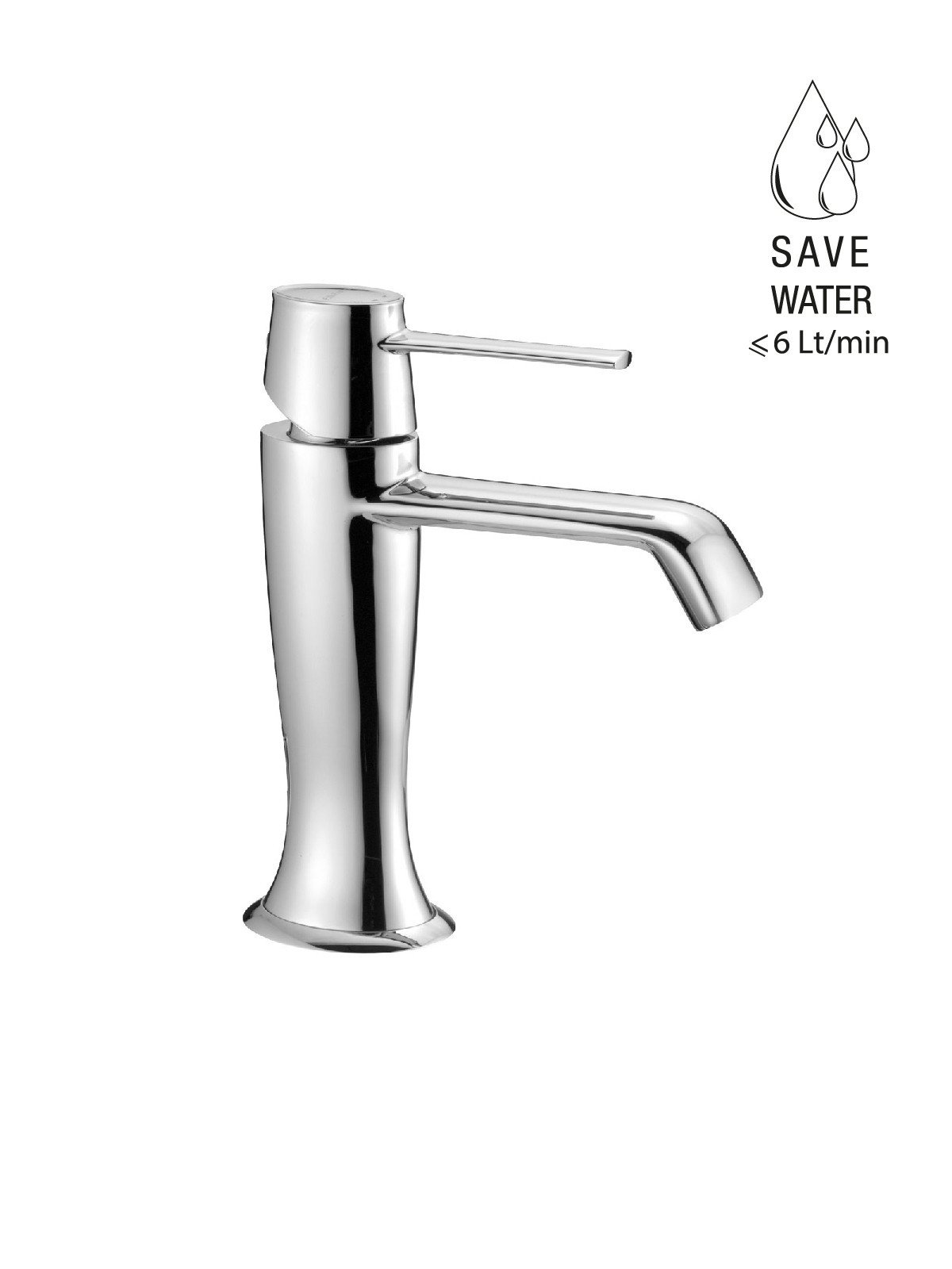 Single-lever washbasin mixer without pop-up waste