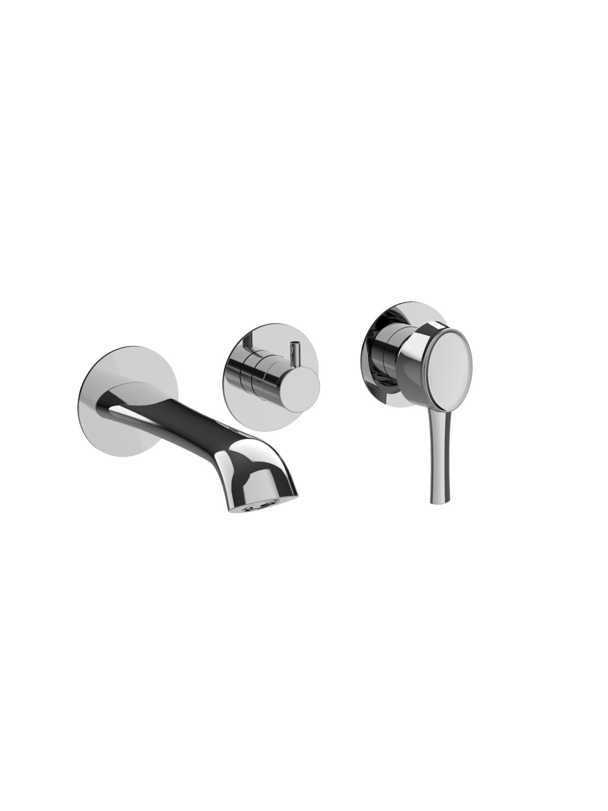 External set for built-in bath mixer with 3-way ceramic discs di