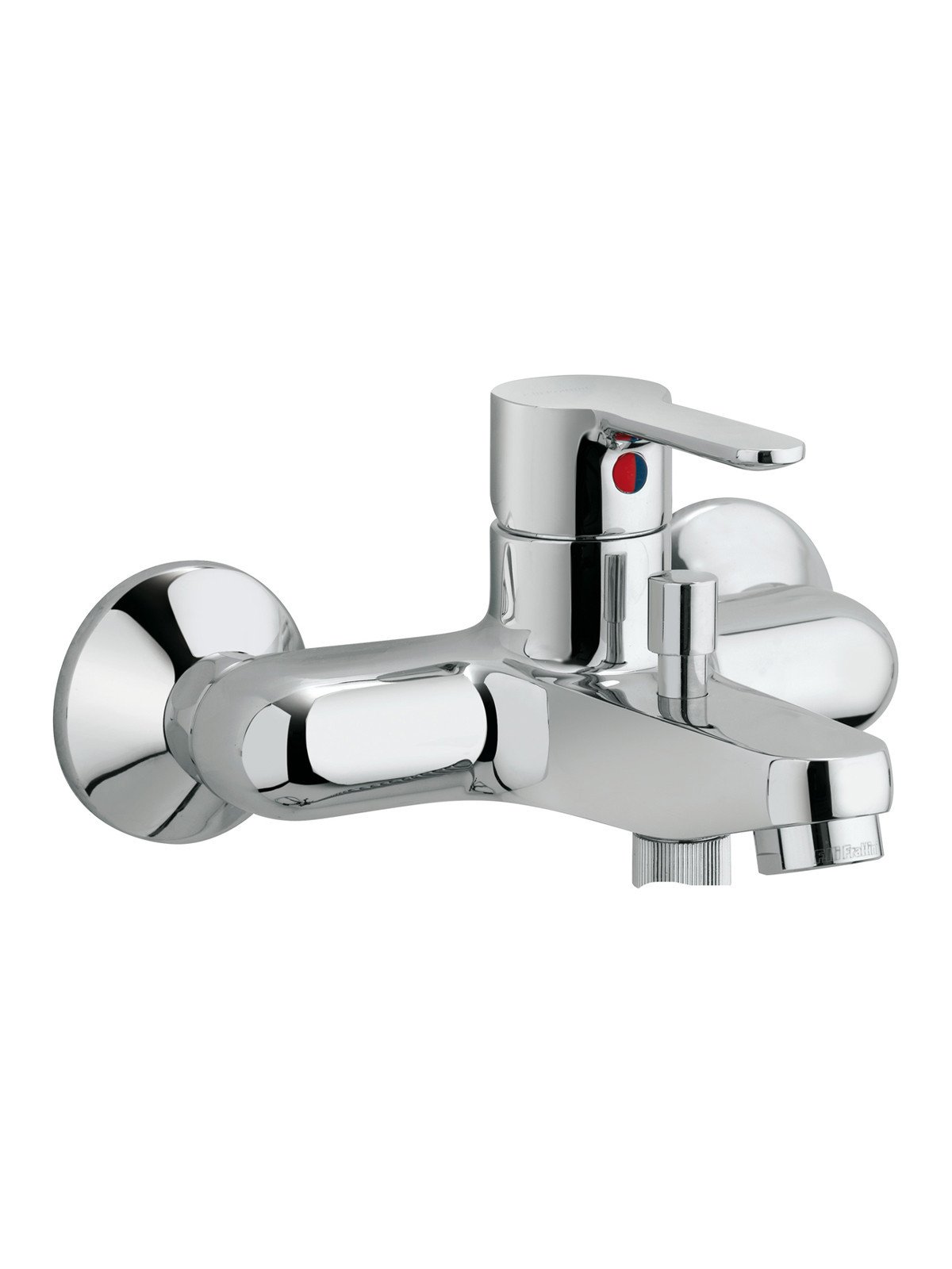 External single-lever bath mixer with duplex shower