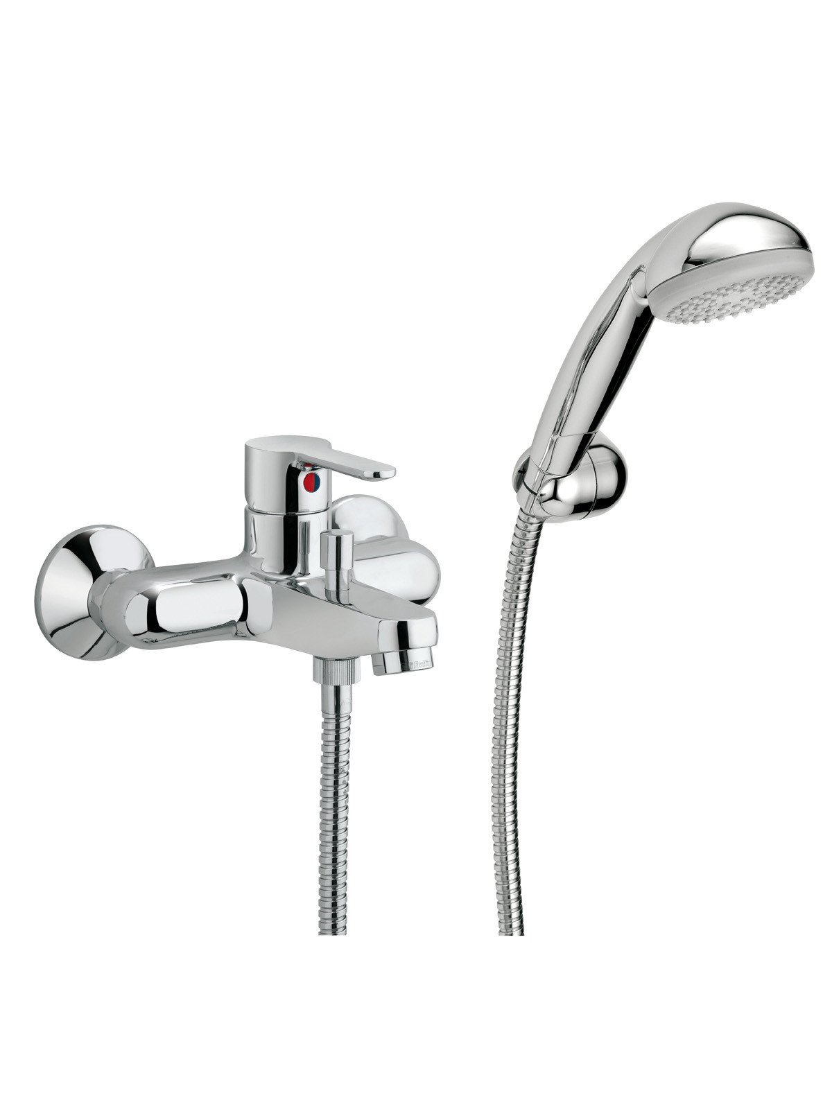 External single-lever bath mixer with duplex shower