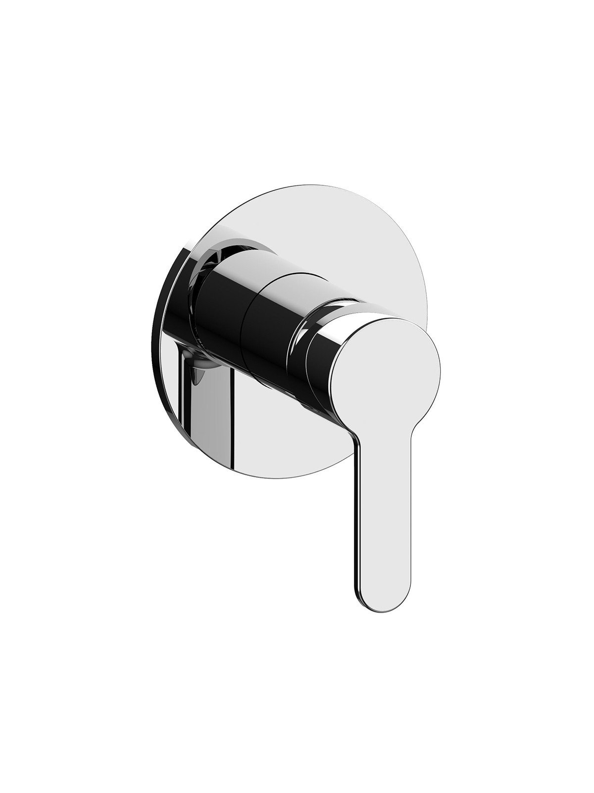 Complete built-in single-lever shower mixer, ABS plate