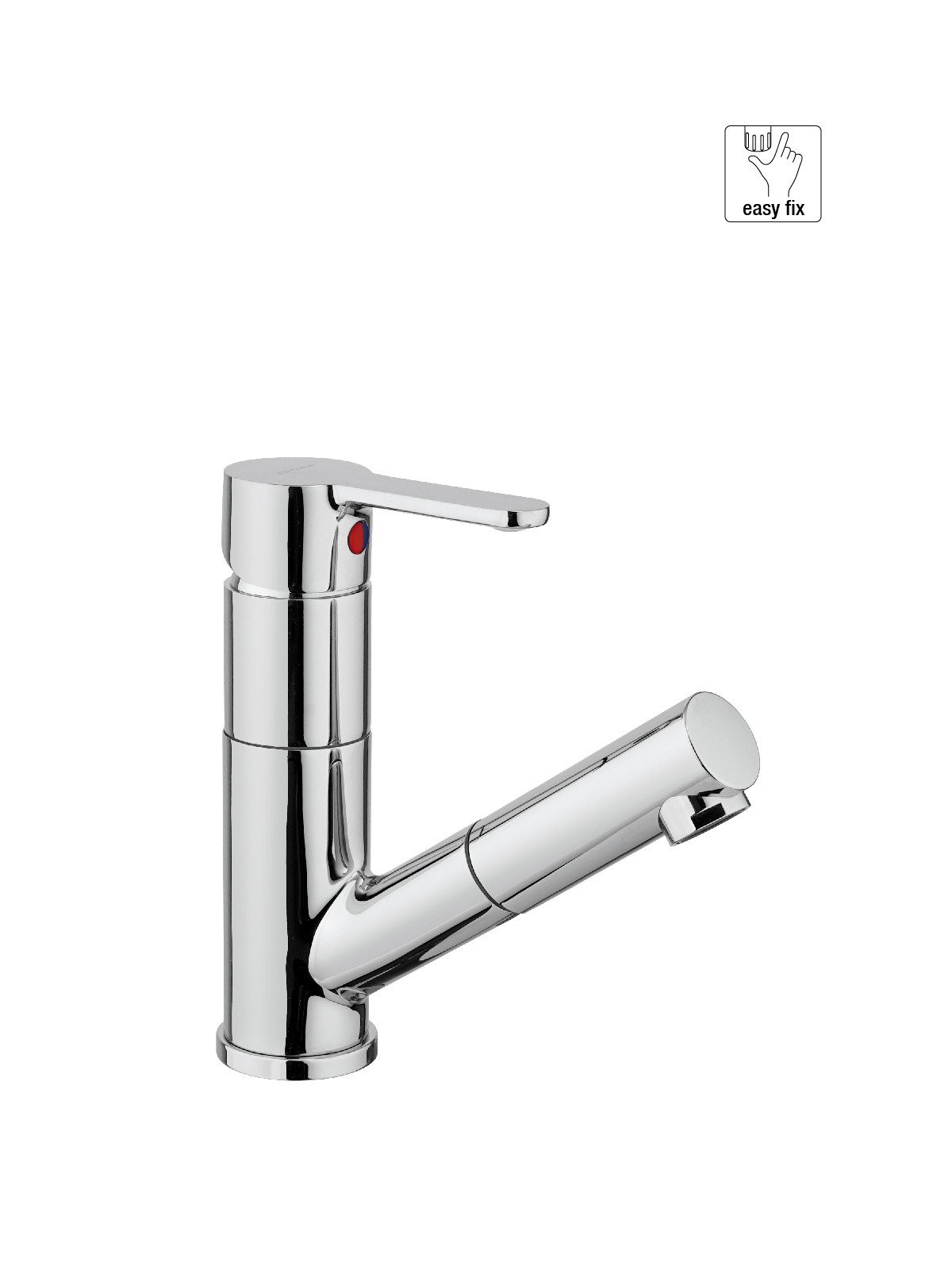 Single-lever washbasin mixer with pull-out shower