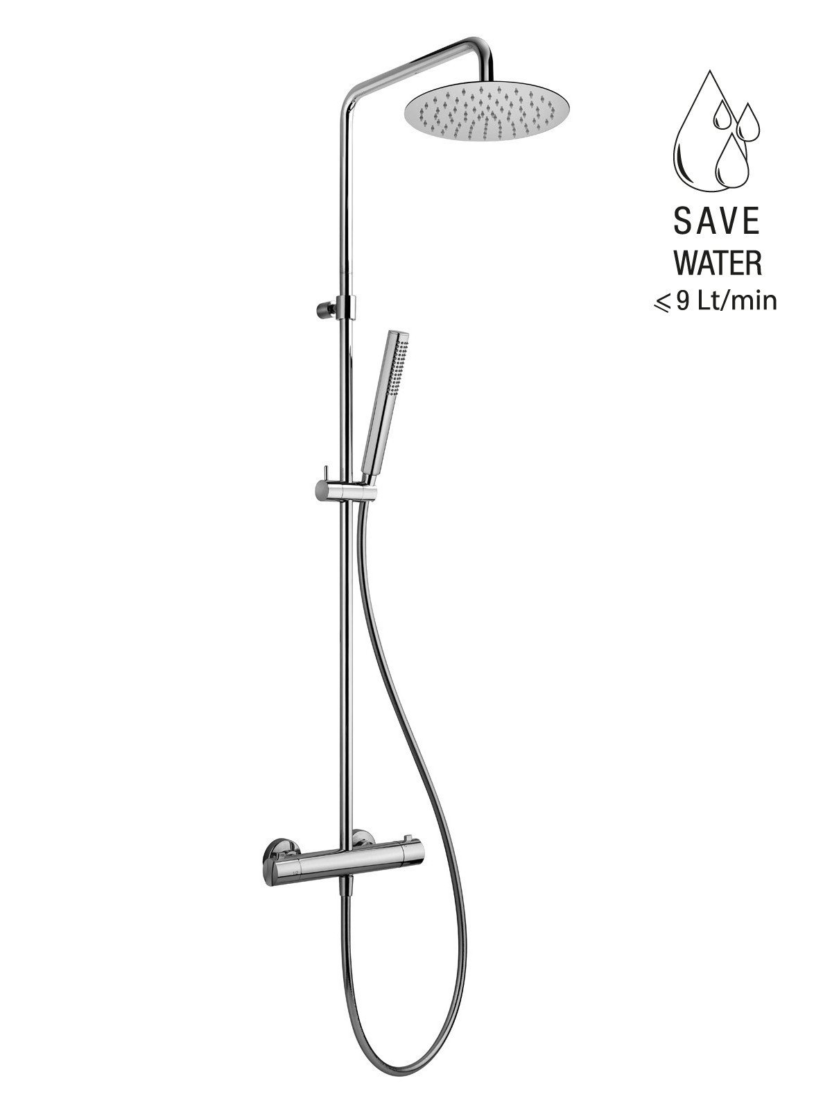 External thermostatic anticalcareous shower mixer, cold body 