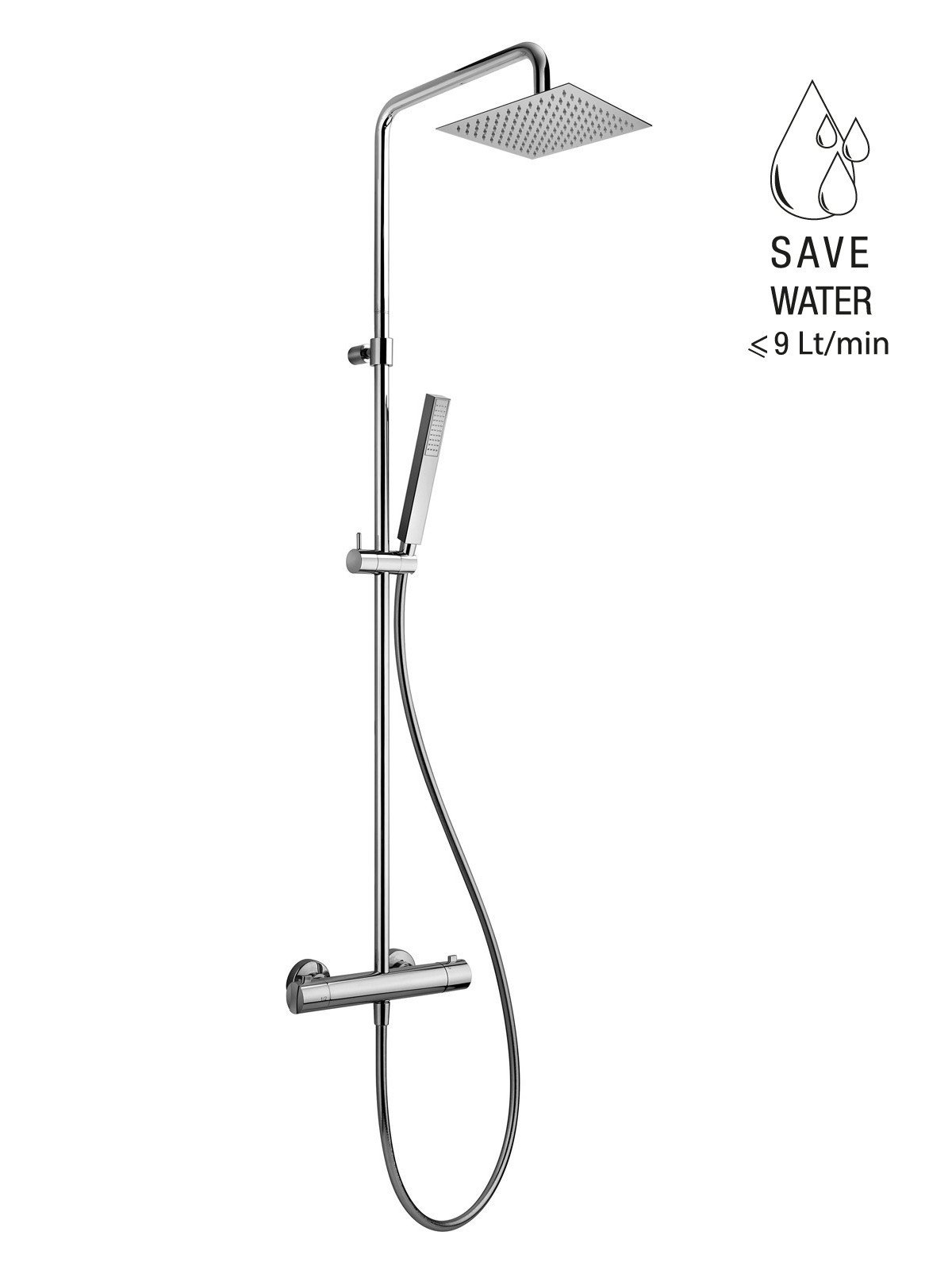 External thermostatic anticalcareous shower mixer with cold body