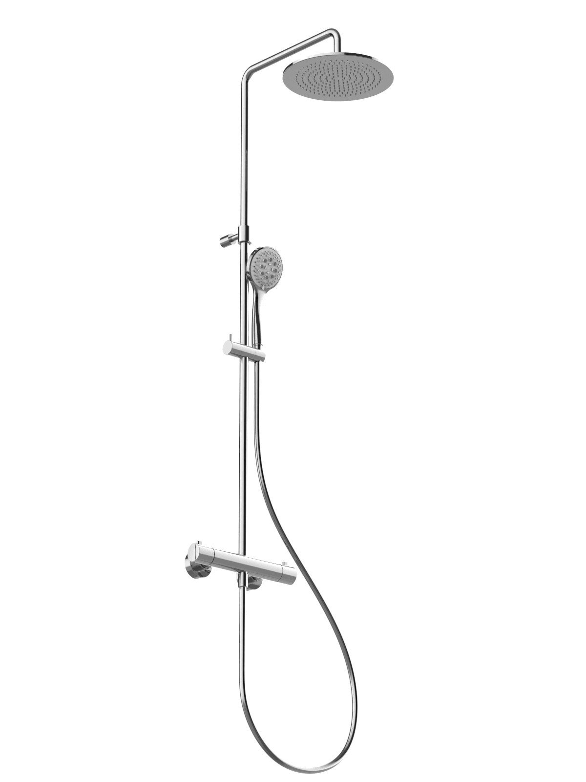 External thermostatic anticalcareous shower mixer Ø 25 cm