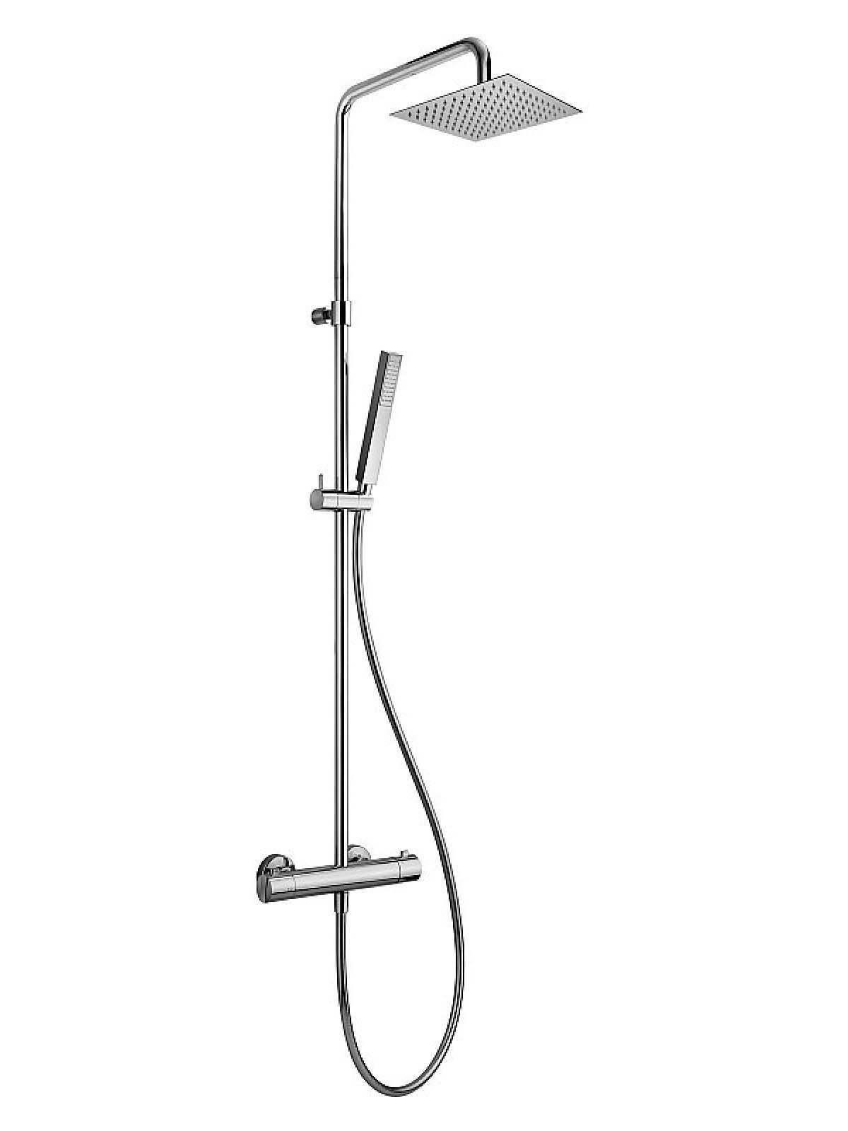 External thermostatic anticalcareous shower mixer 25x25