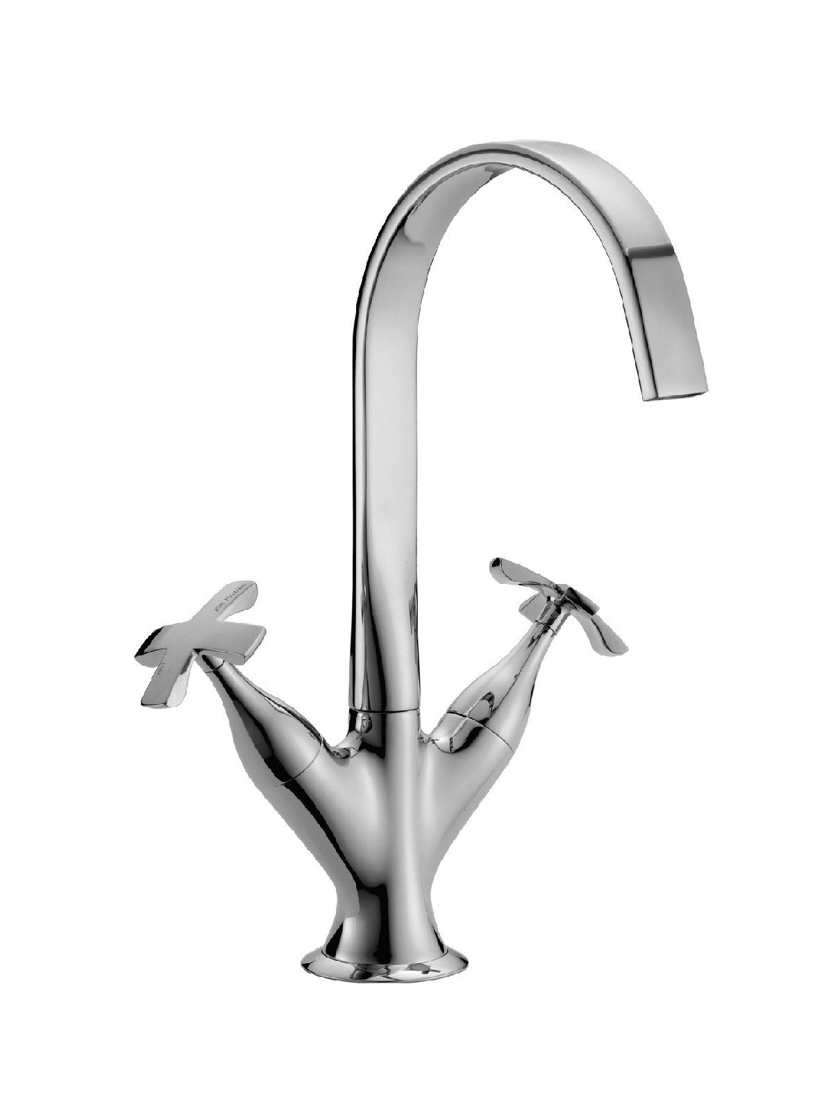 Single-hole washbasin mixer with swivel spout and pop-up waste