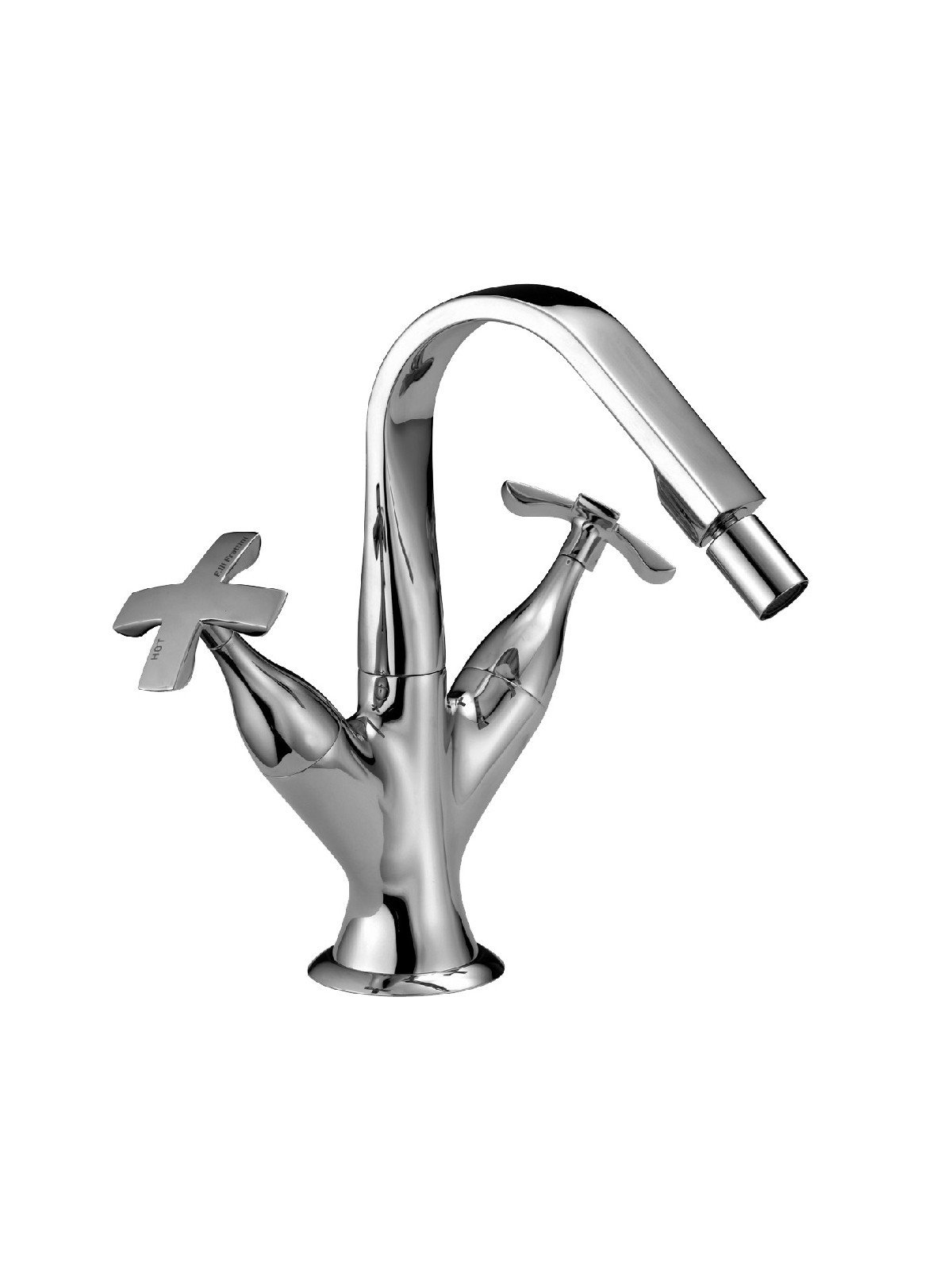 Single-hole bidet mixer with pop-up waste