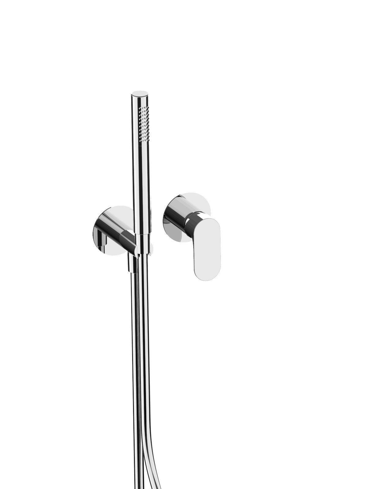 External part single lever mixer with handshower