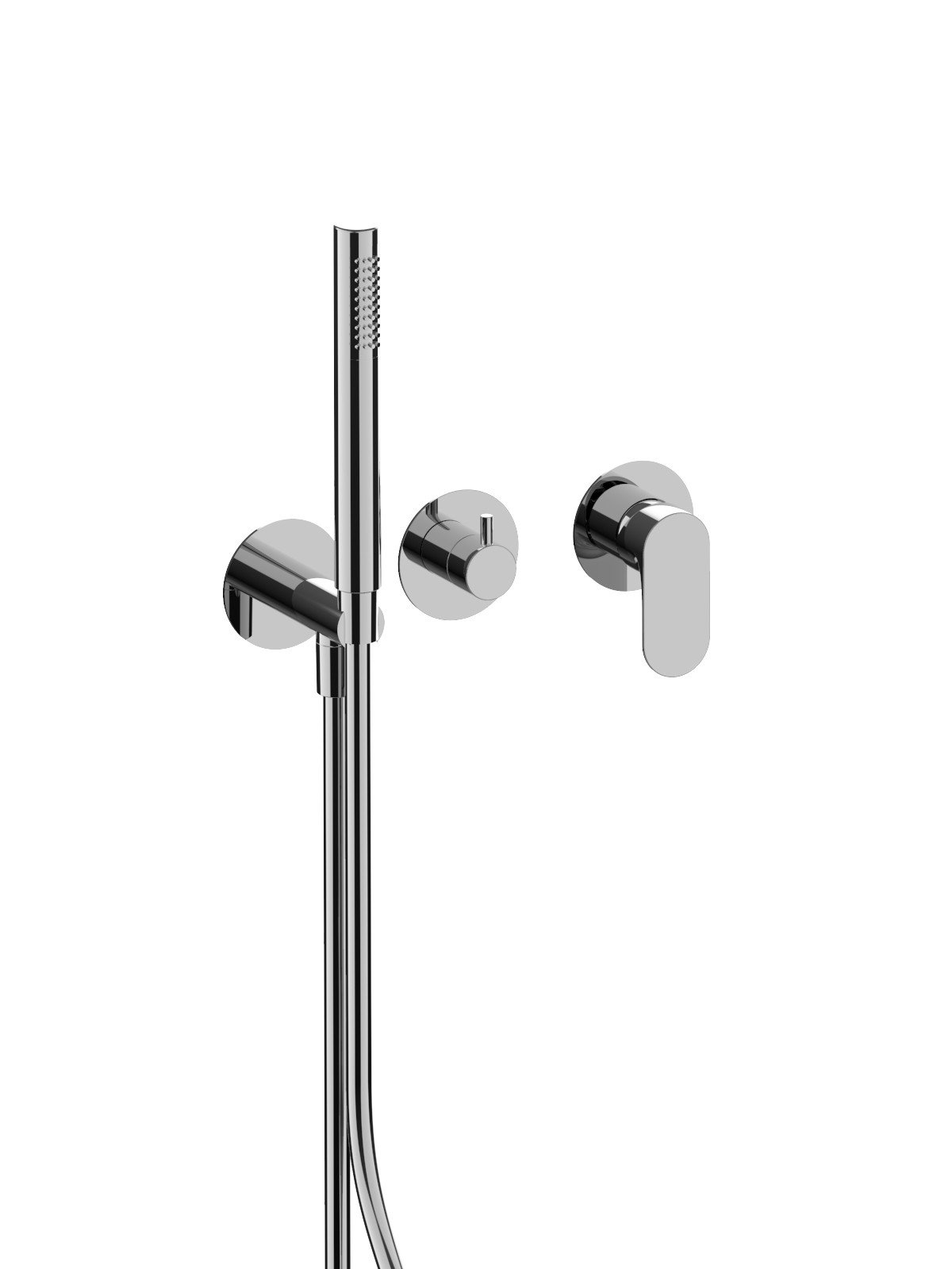 External set for built-in bath mixer with 2-way ceramic discs di