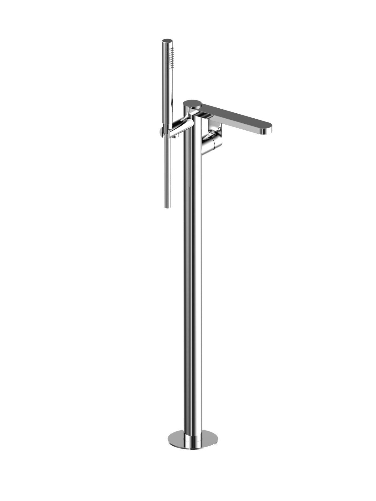 External visible components free standing bath mixer