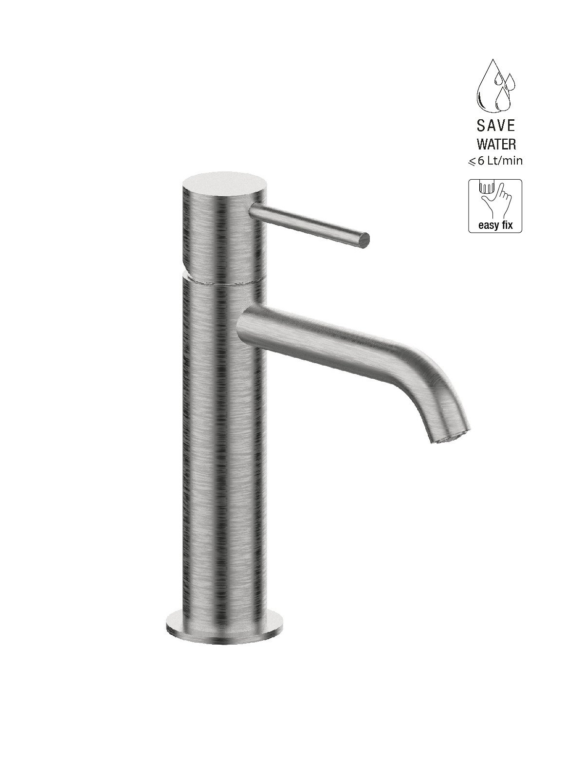 Single-lever washbasin mixer without pop-up waste