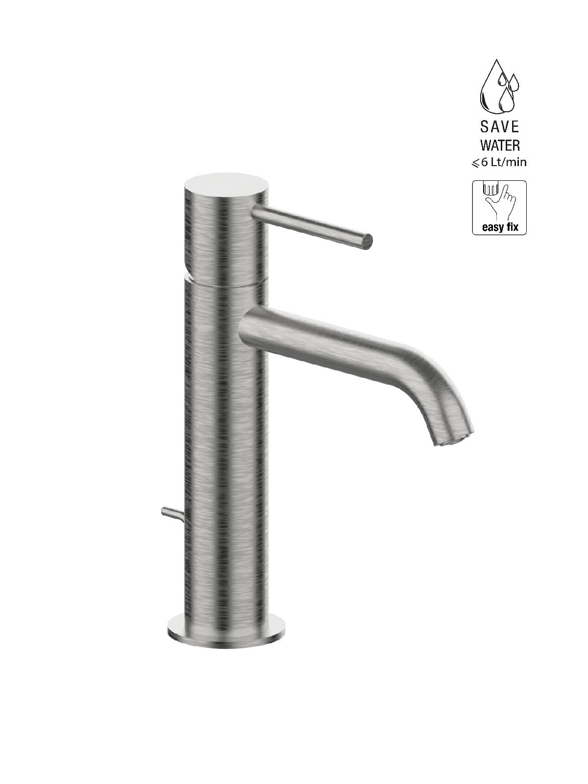 Single-lever washbasin mixer with 1p1/4 pop-up waste