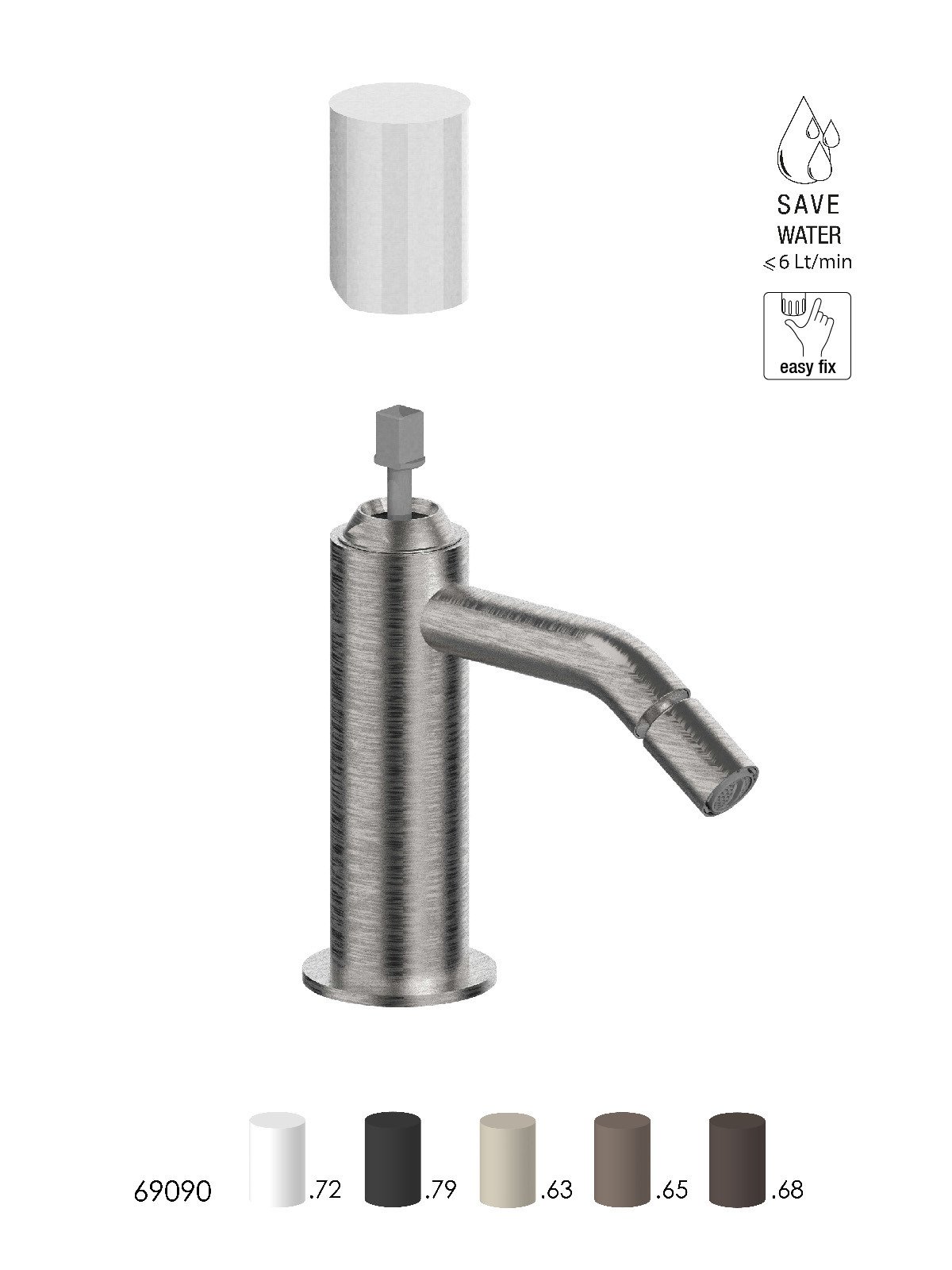 Single-lever bidet mixer without pop-up waste