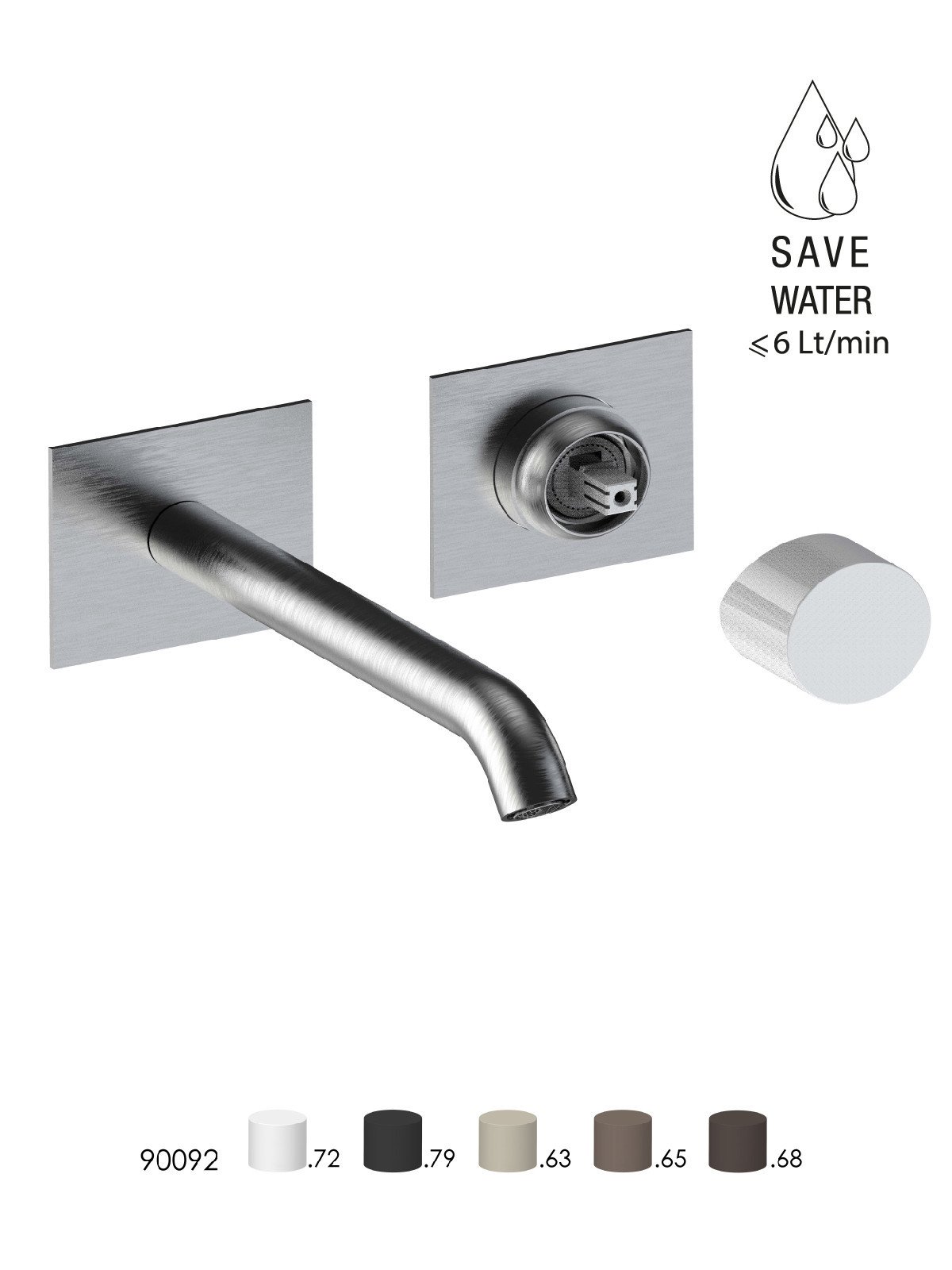 External visible components built-in washbasin mixer without pop
