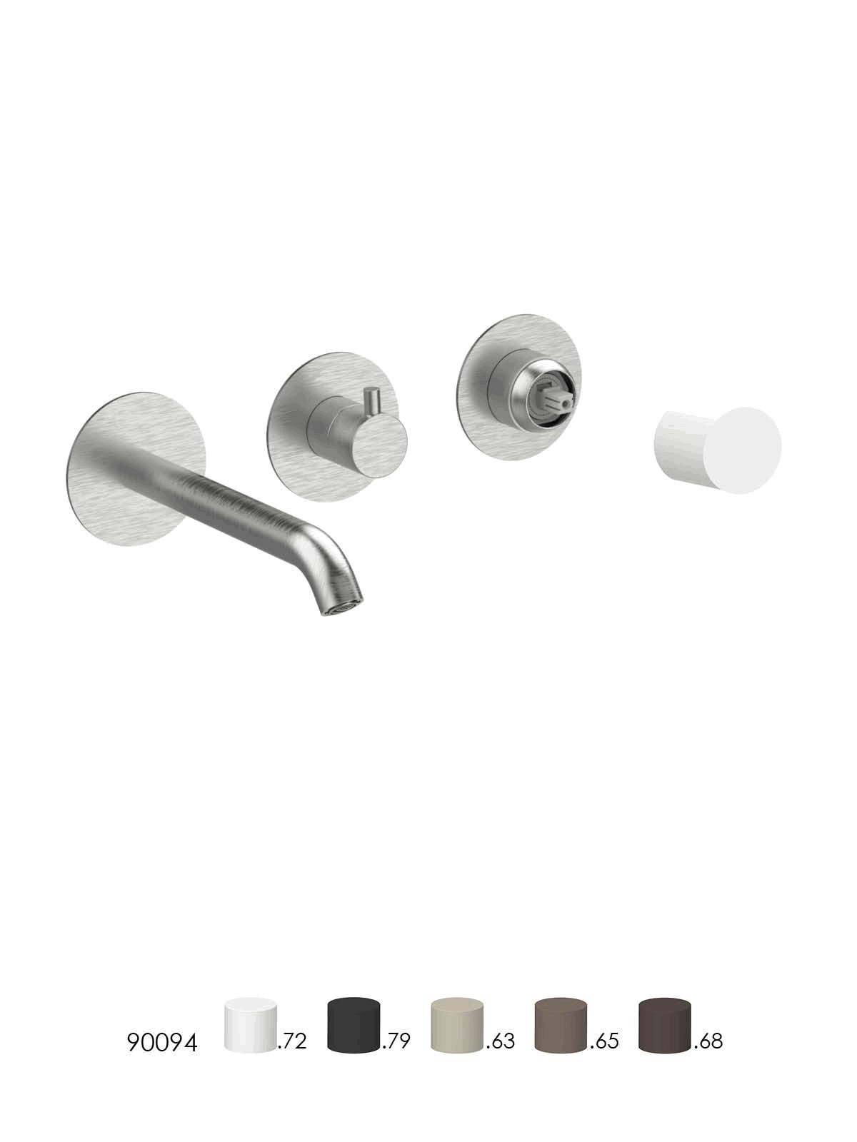 External set for built-in bath mixer with 2-way ceramic discs di