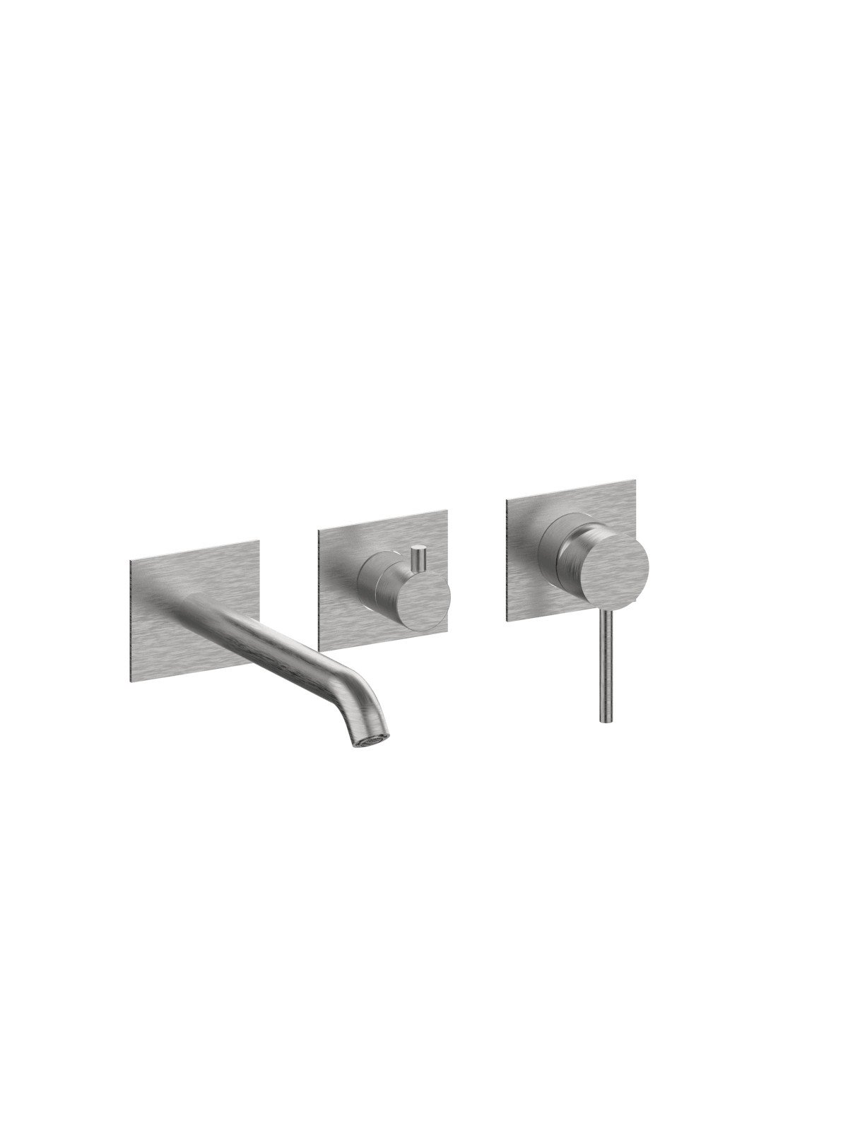 External set for built-in bath mixer with 3-way ceramic discs di