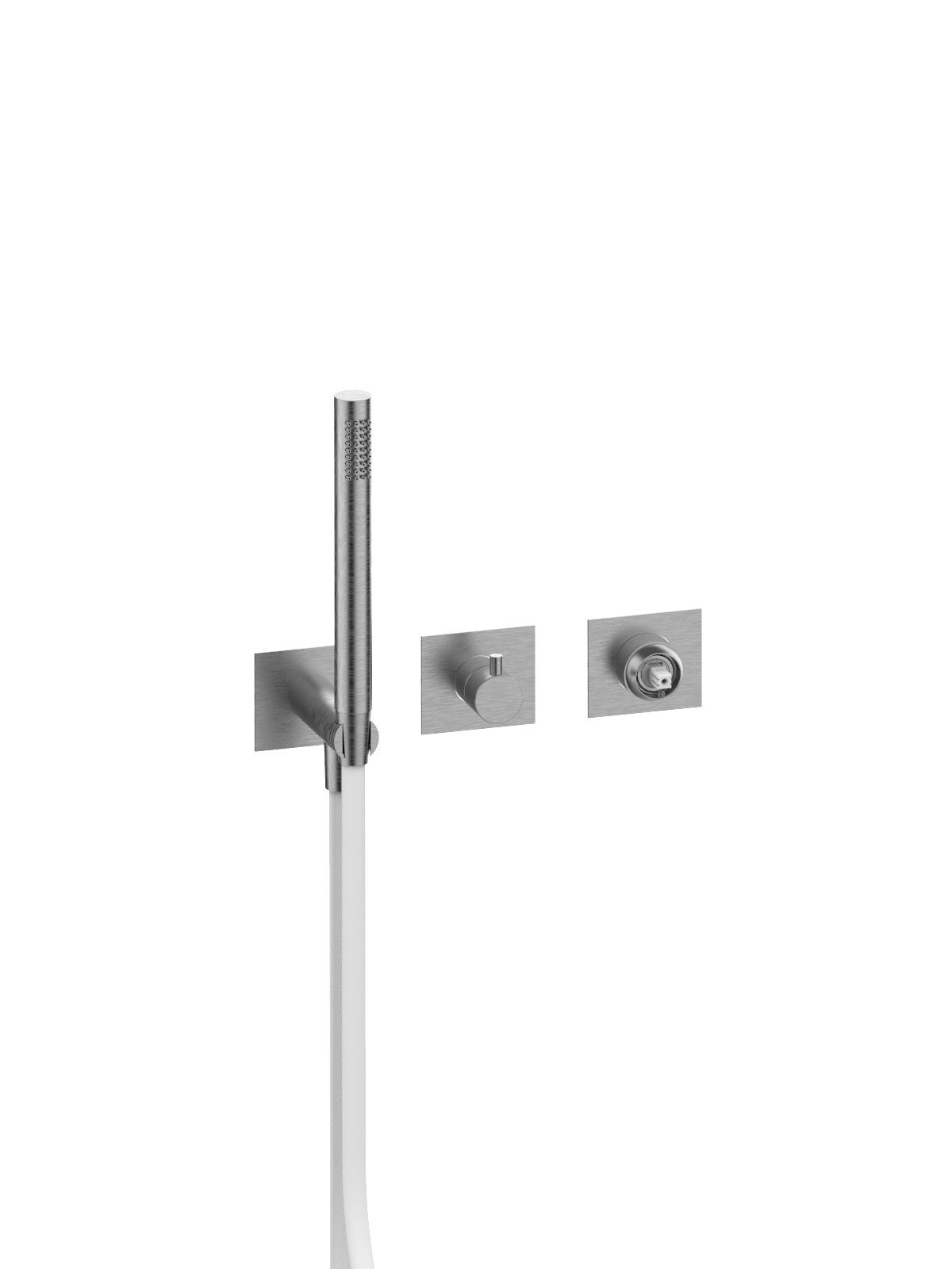 External set for built-in bath mixer with 3-way ceramic discs di