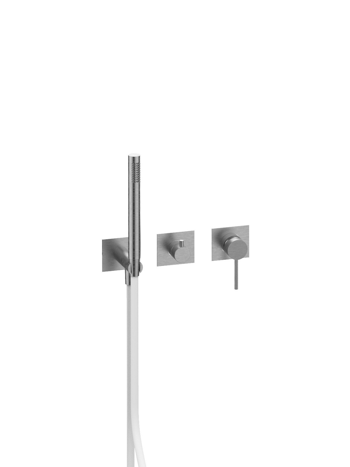 External set for built-in bath mixer with 3-way ceramic discs di
