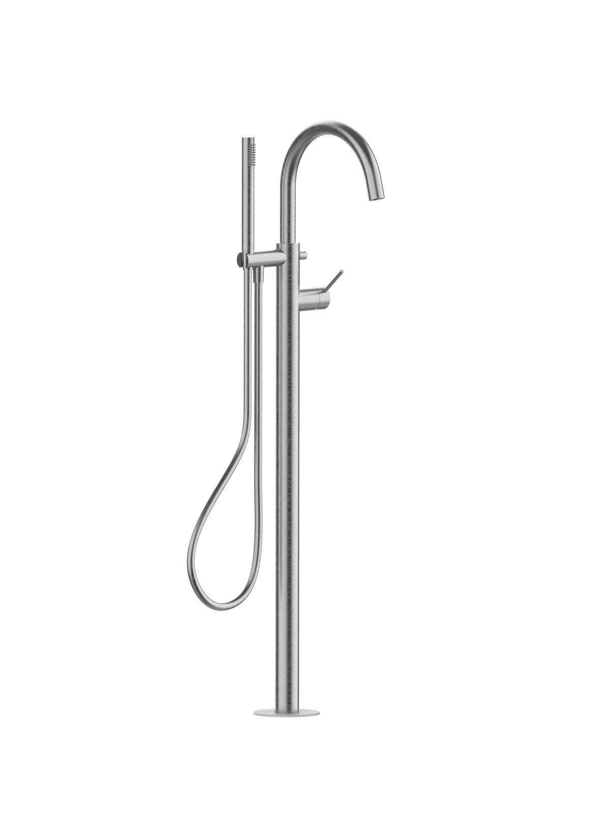 External visible components free standing bath mixer