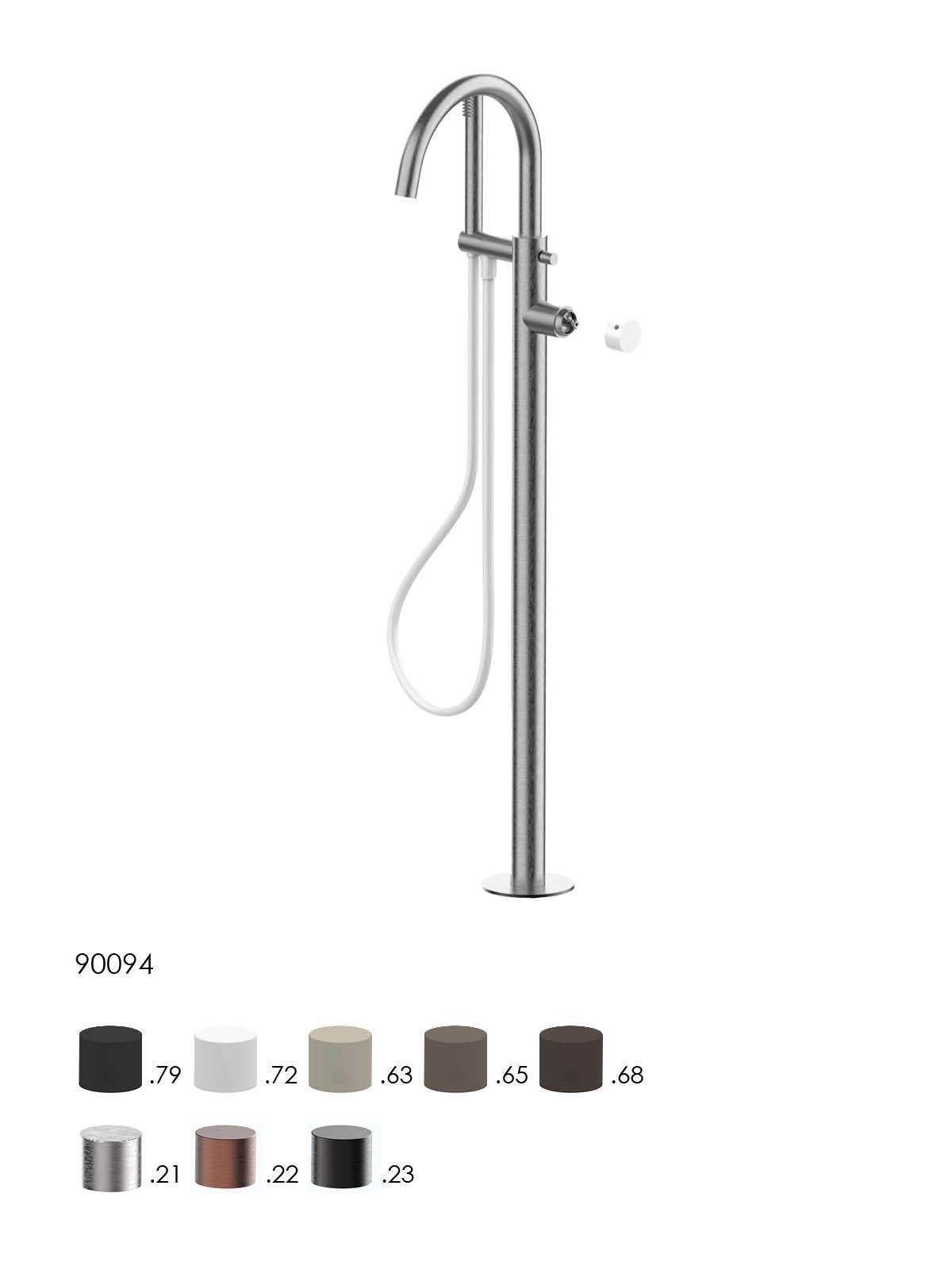 External visible components free standing bath mixer