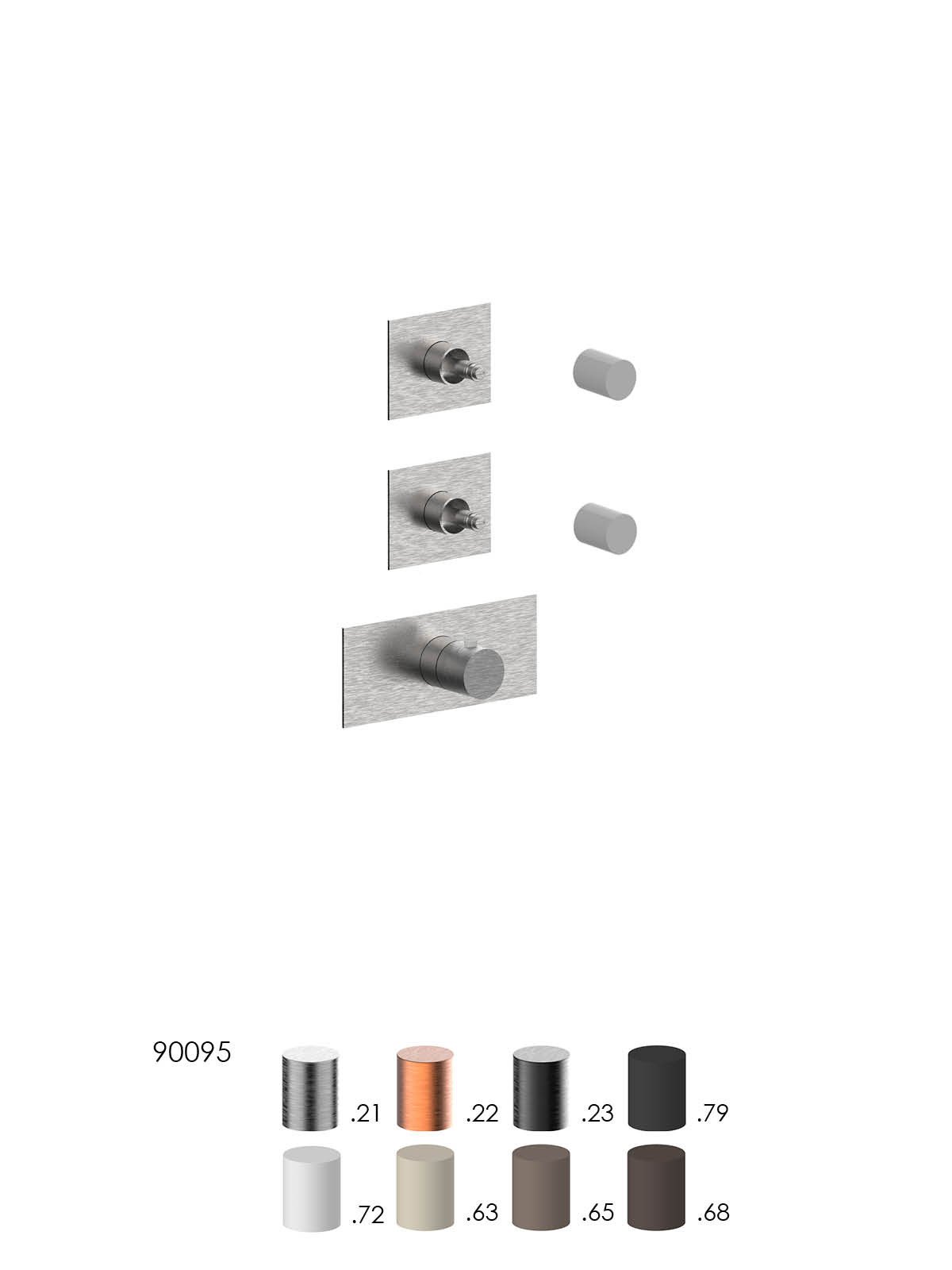 External components 2-way thermostatic built-in shower manifold