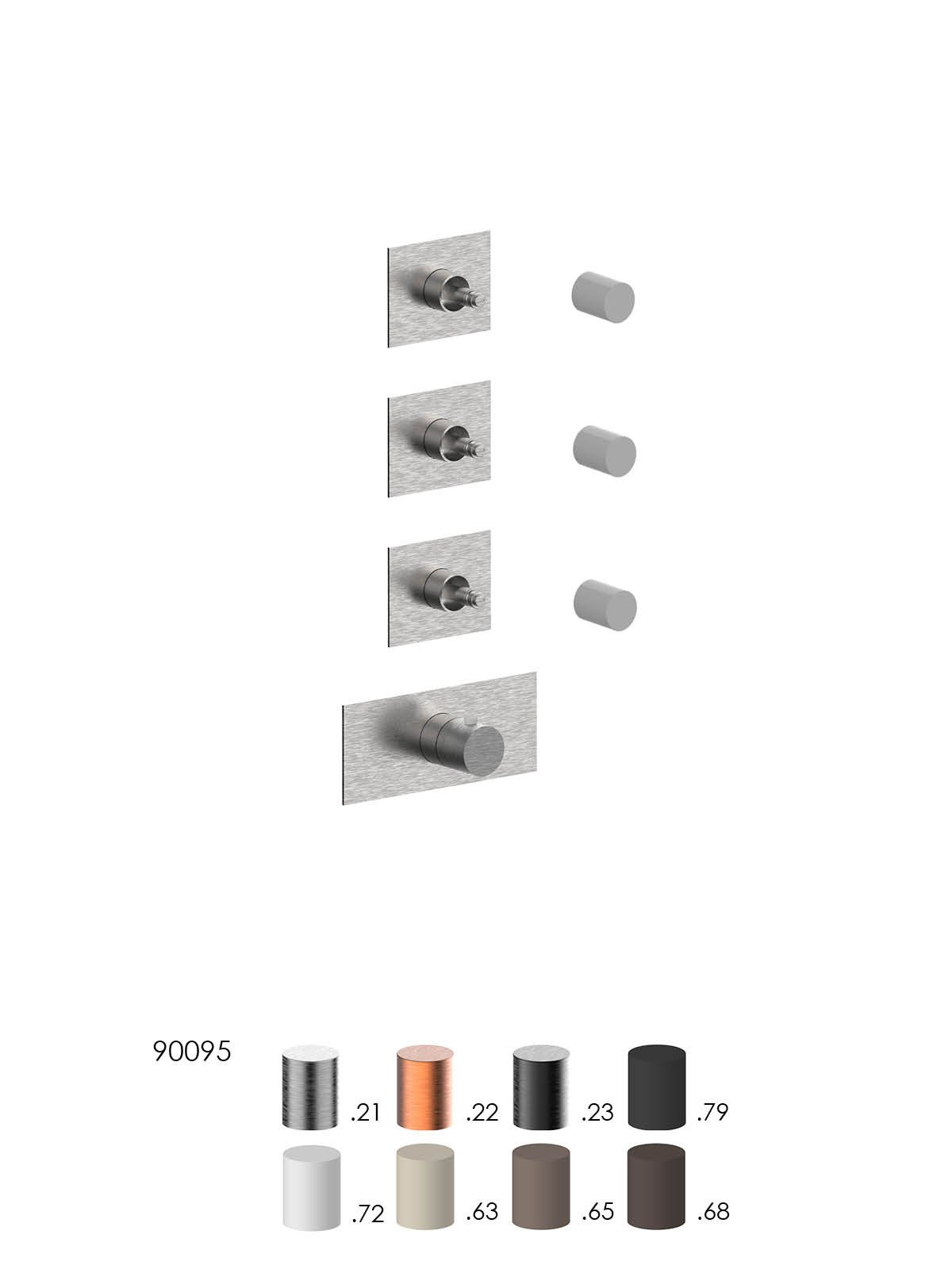 External components 3-way thermostatic built-in shower manifold