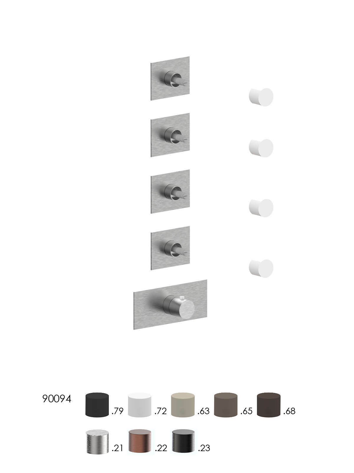 External components 4-way thermostatic built-in shower manifold