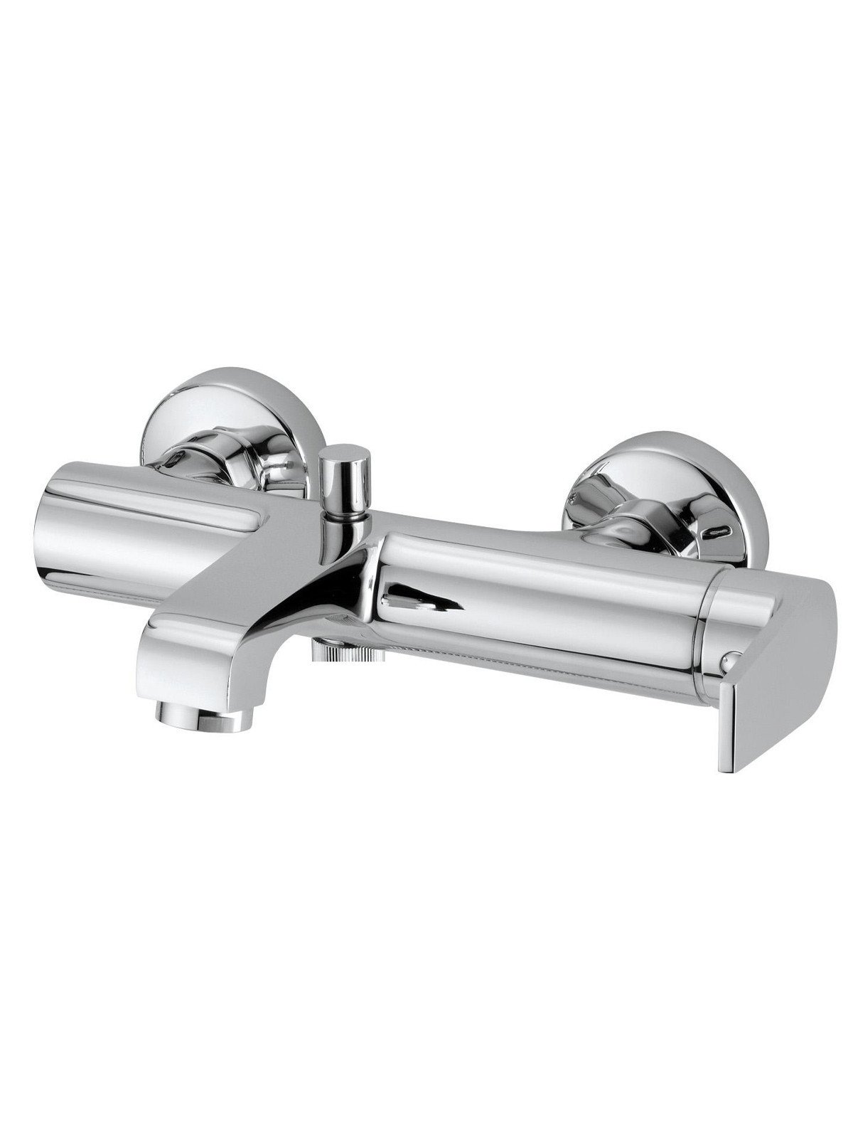 External single-lever bath mixer with duplex shower